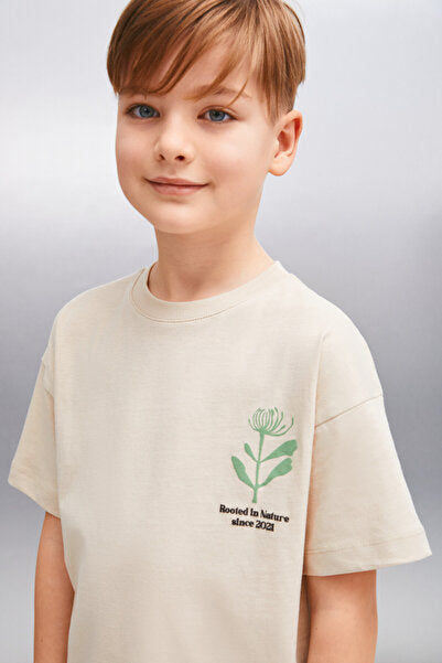 VARDON Erkek Bej T-Shirt