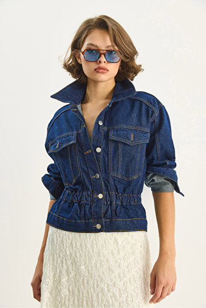 Women's Elastic Waist Denim Jacket 6090 60283610