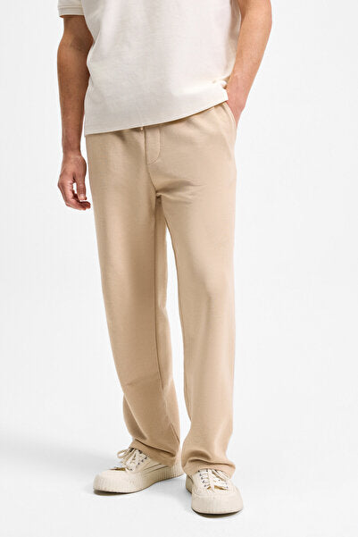 ARAUJO Men's Relaxed Fit Beige Sweatpants with Elastic Waist