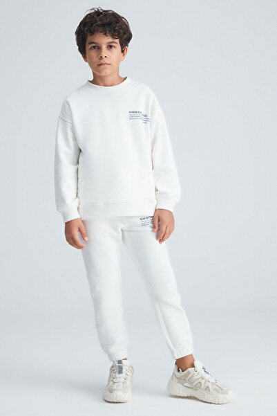 Dıaz Pamuk Boy's Ecru Bottom-Top Set