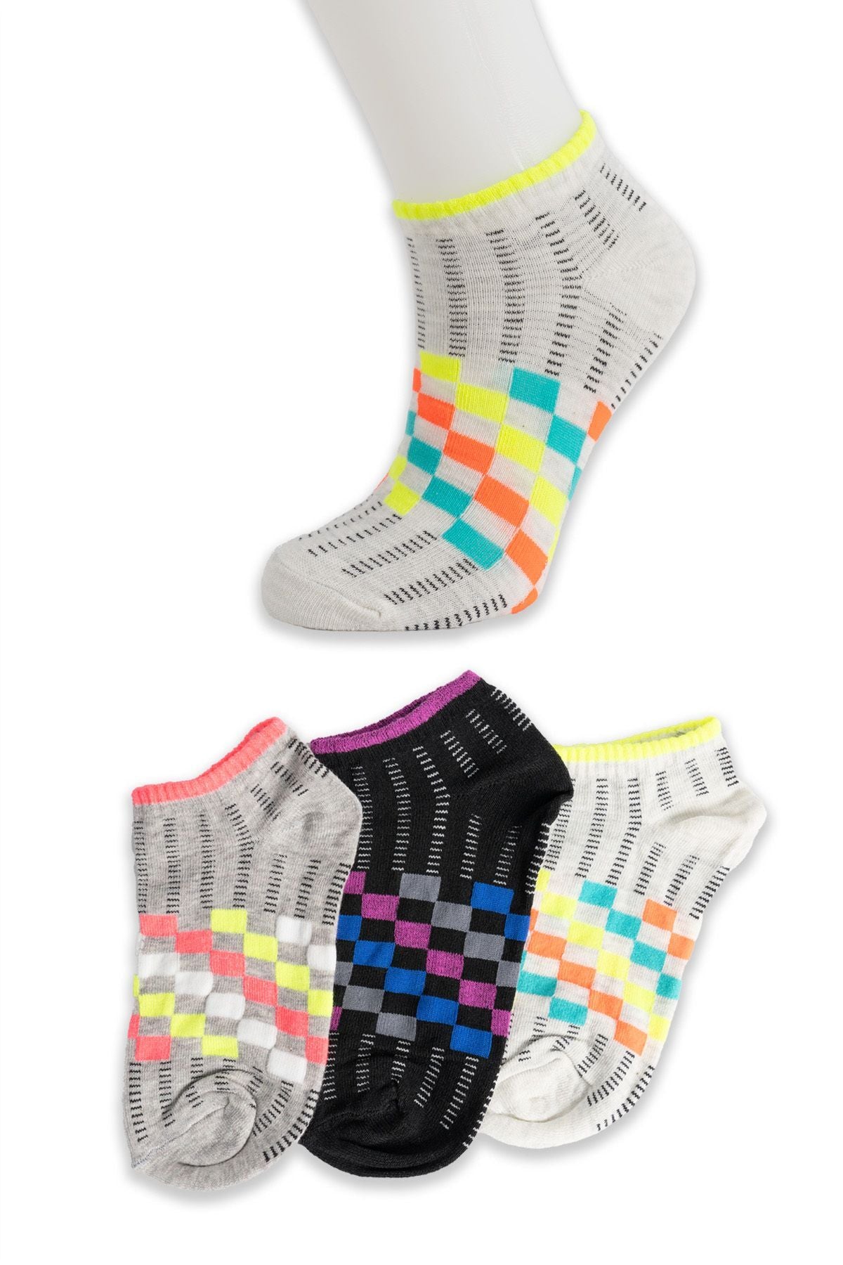 Mixed Patterned Short Booties Socks 3 Pack ARM-24K132019