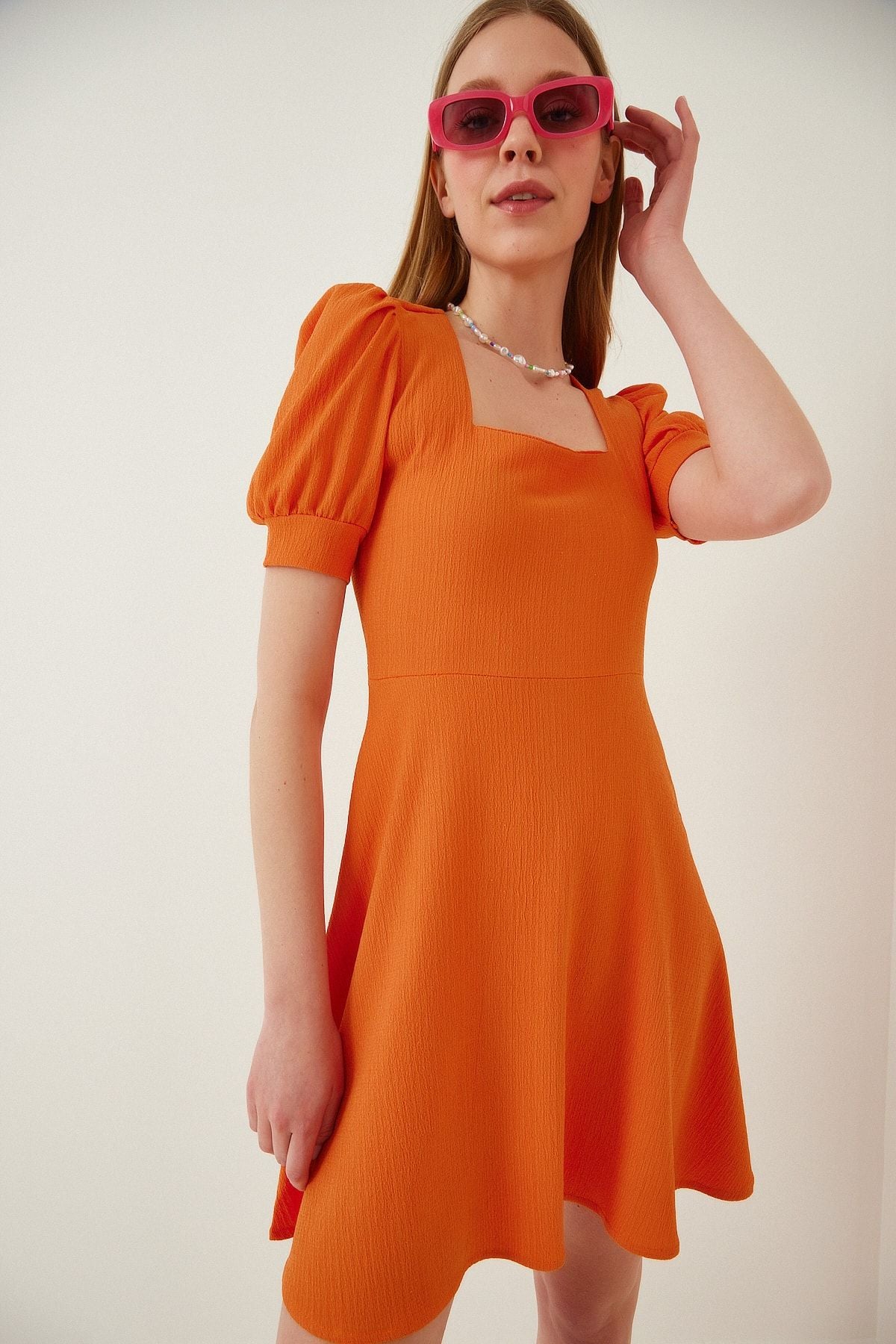 Female Oranj Square Collar Clash Dress DD01083
