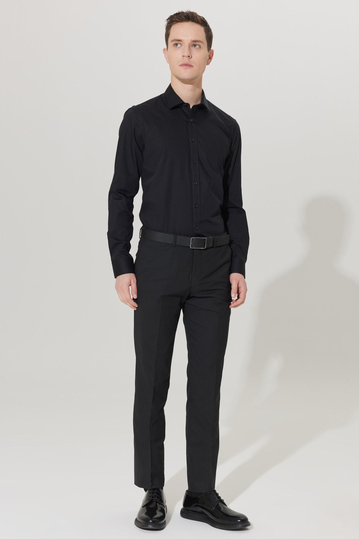 Non-Iron Slim Fit Narn Plain Non-Non-Non-Cotton Shirt