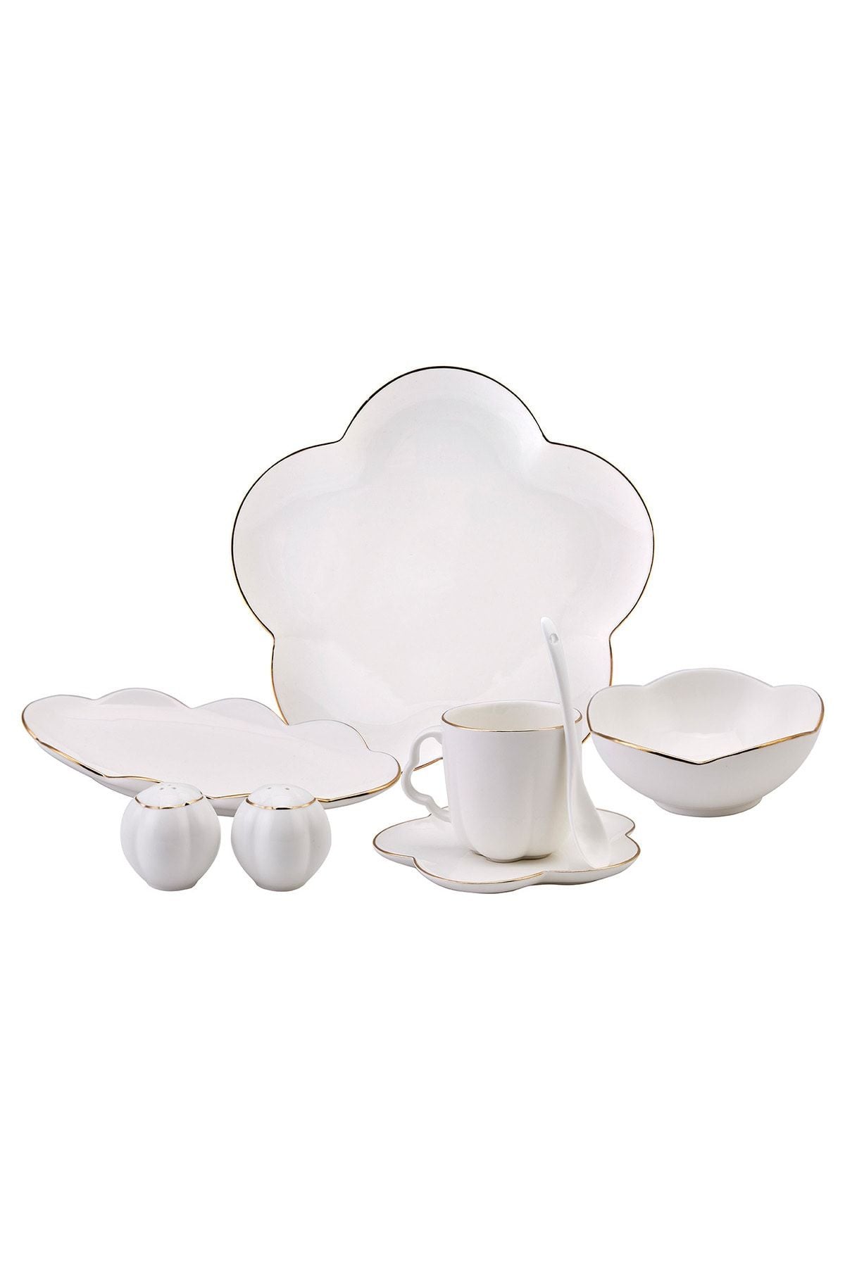 Flower 32 Piece Porcelain Breakfast Set for 6 people