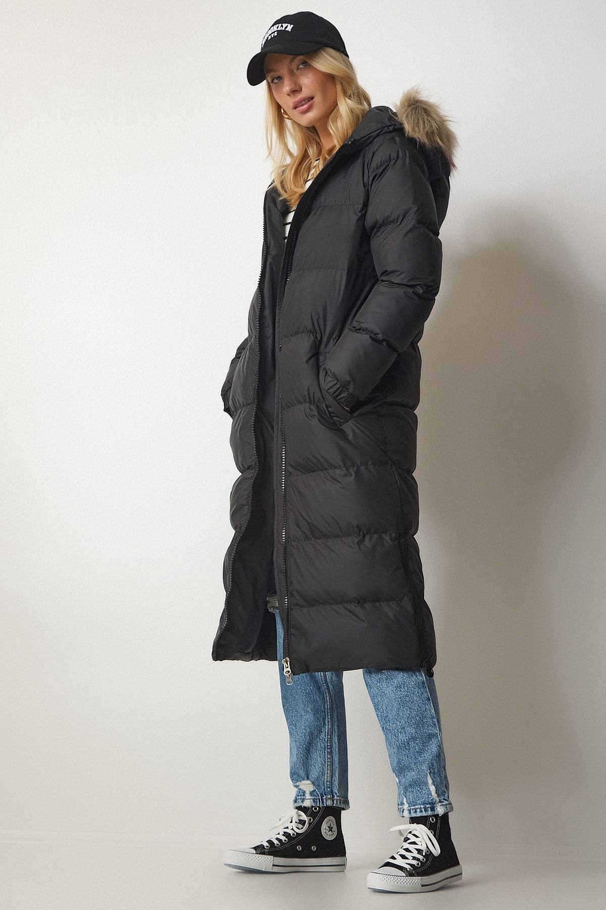 WOMEN BLACK HAPPENED LONG SWEP CARE VP00001