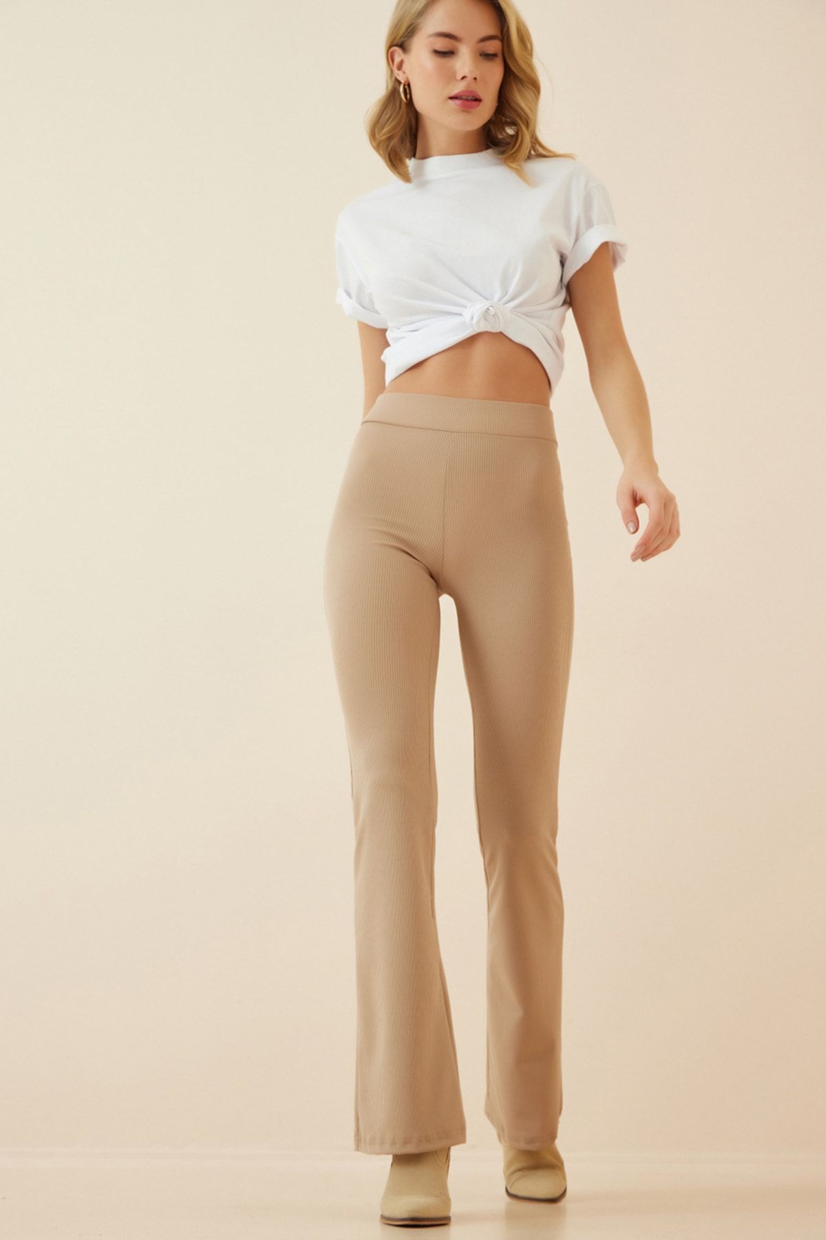 Women's Cream Spanish Paça Knitting Pants Xr00004