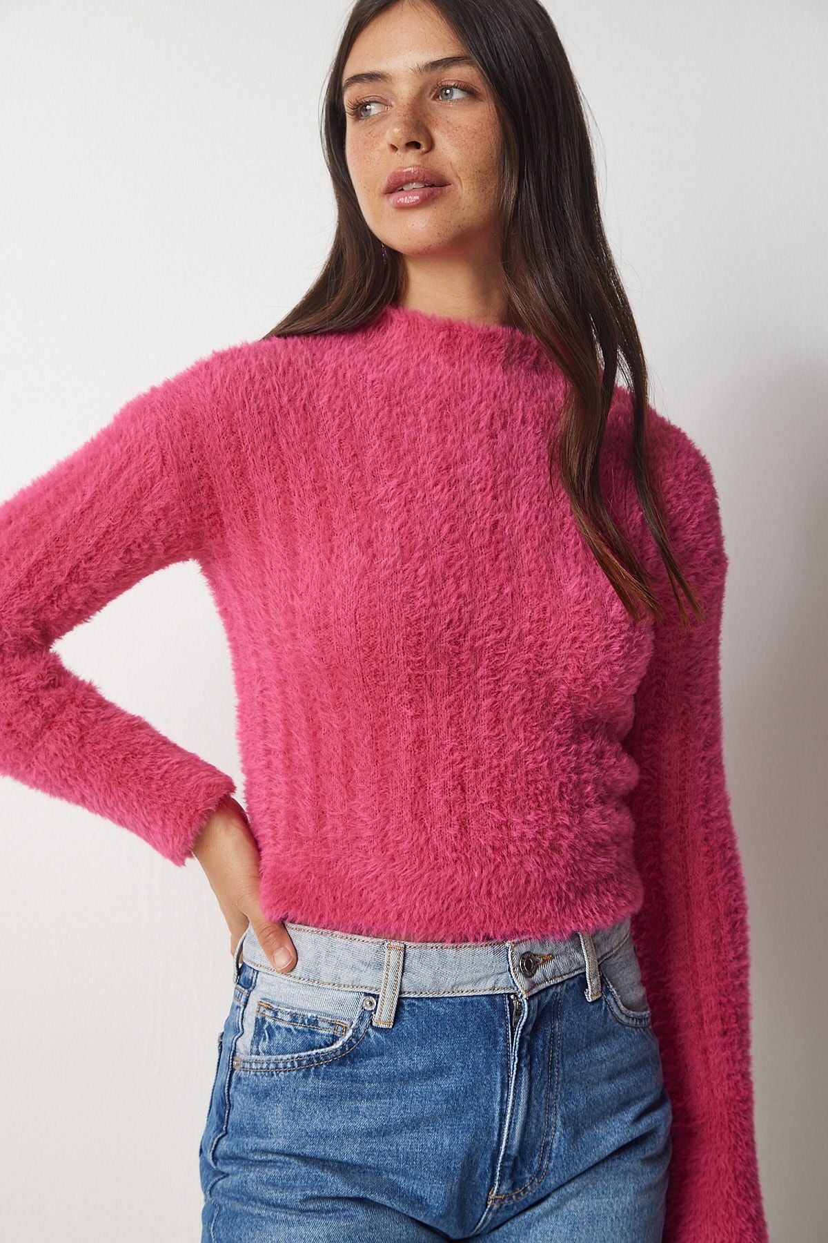 WOMEN PINK RESIDE BROKEN BEARING KNITTY Sweater NF00068