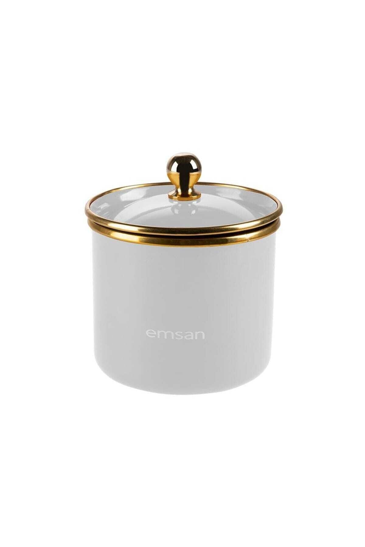 Troy Emaye Small Jar White