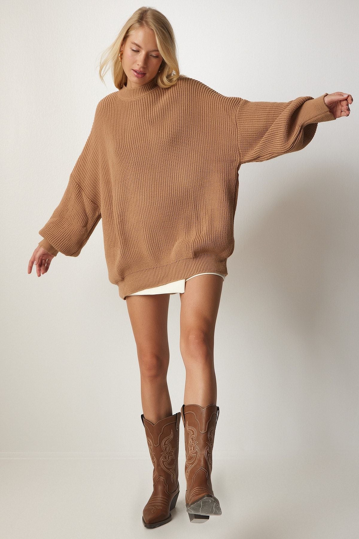 Female Biscuit Oversizle Basic Knitwear Kazakh MX00126