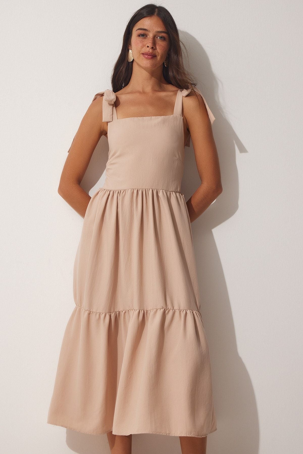 Women's Cream Hanger Summer Poplin Dress ZH00030