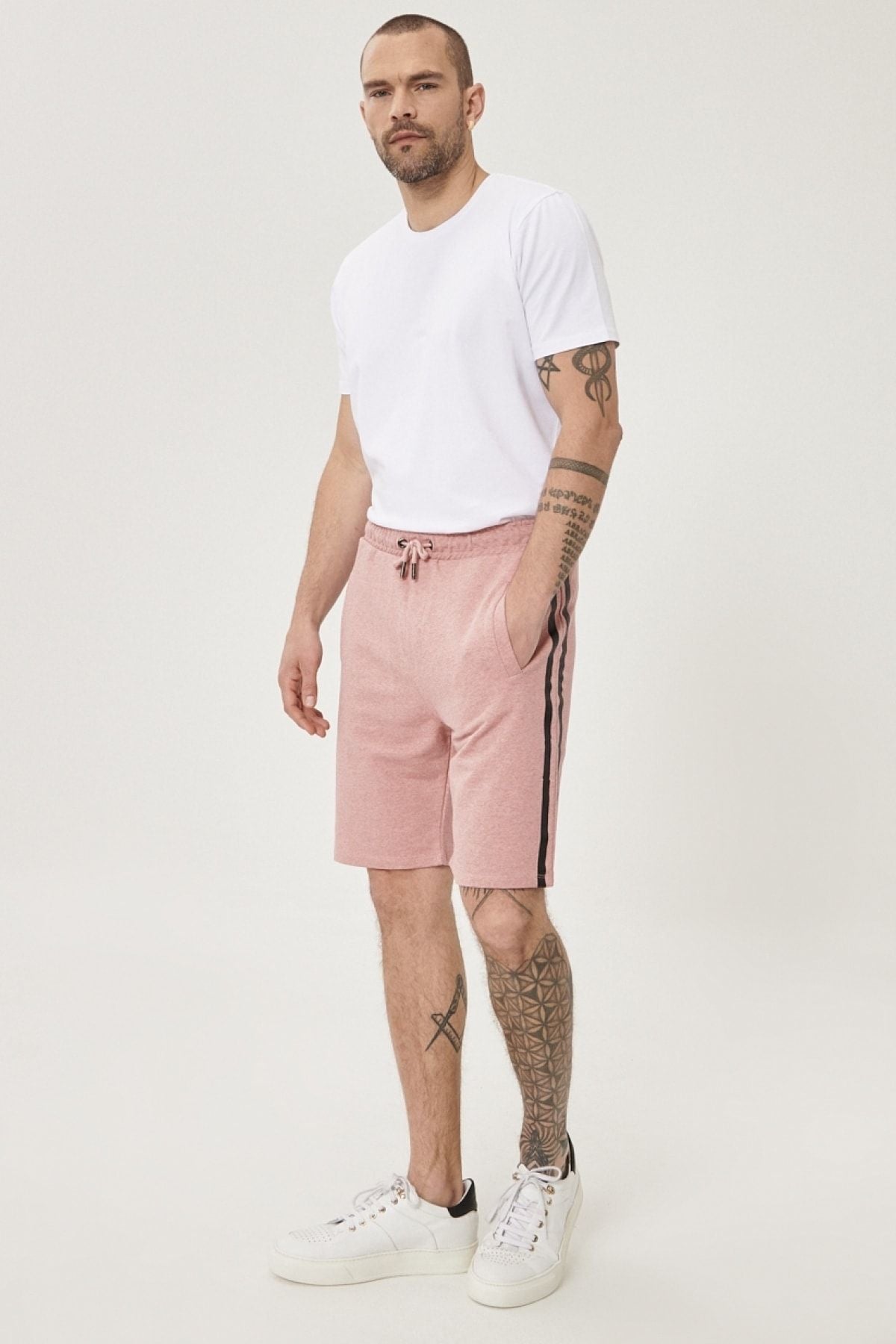 Men's rose dry slim fit narrow cut daily comfortable sports knitting shorts