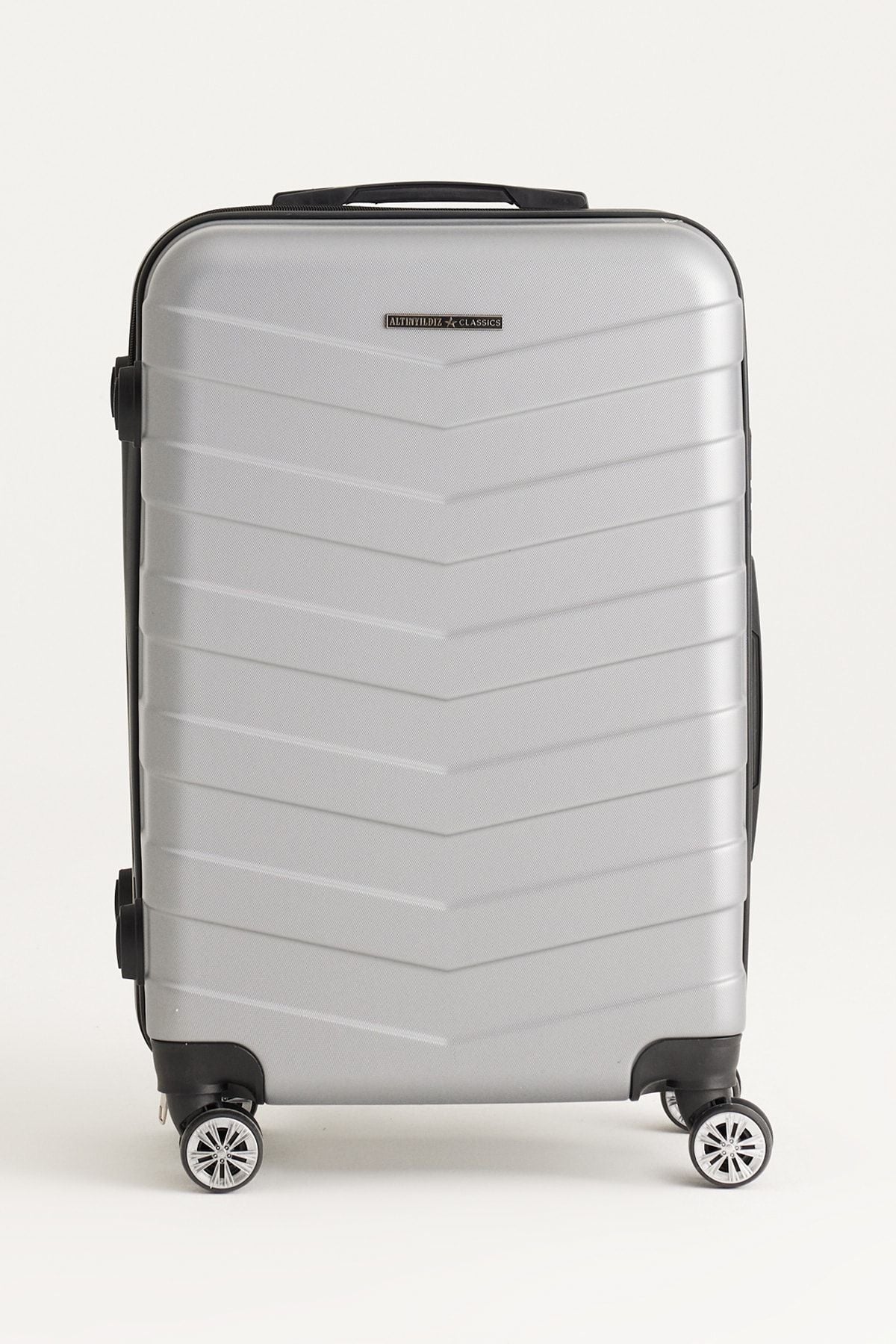 Silver Gray Medium Size Suitcase