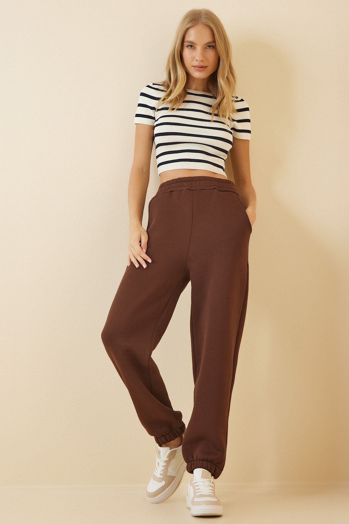 WOMEN'S BROWN POLICE JOGGING SERVICE SIX SIX YK00045