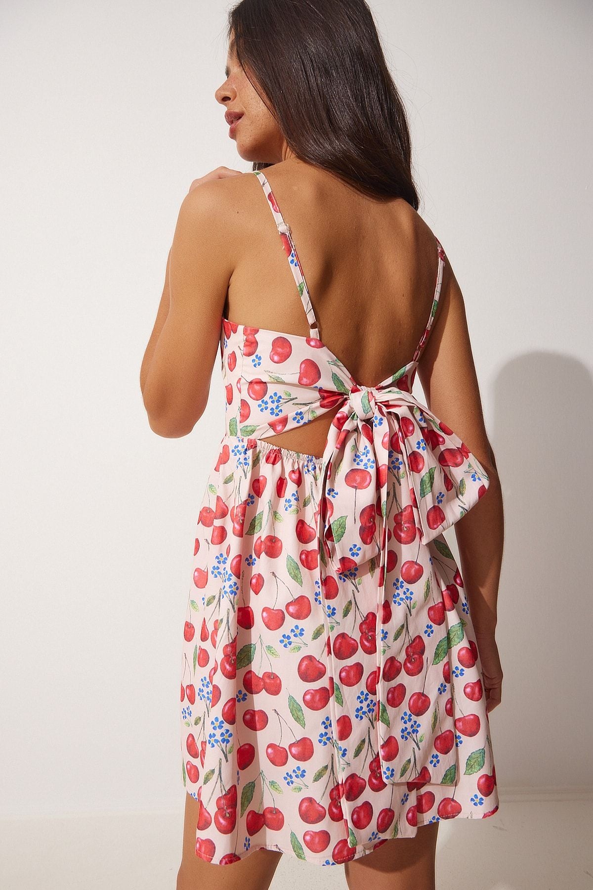Woman Red Cream Bow Flowering Princess Dress FN03052