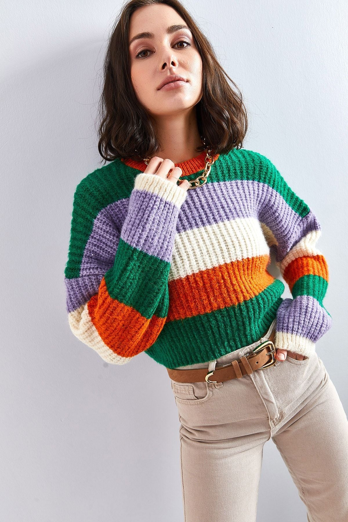 Female Part Crop knitwear sweater