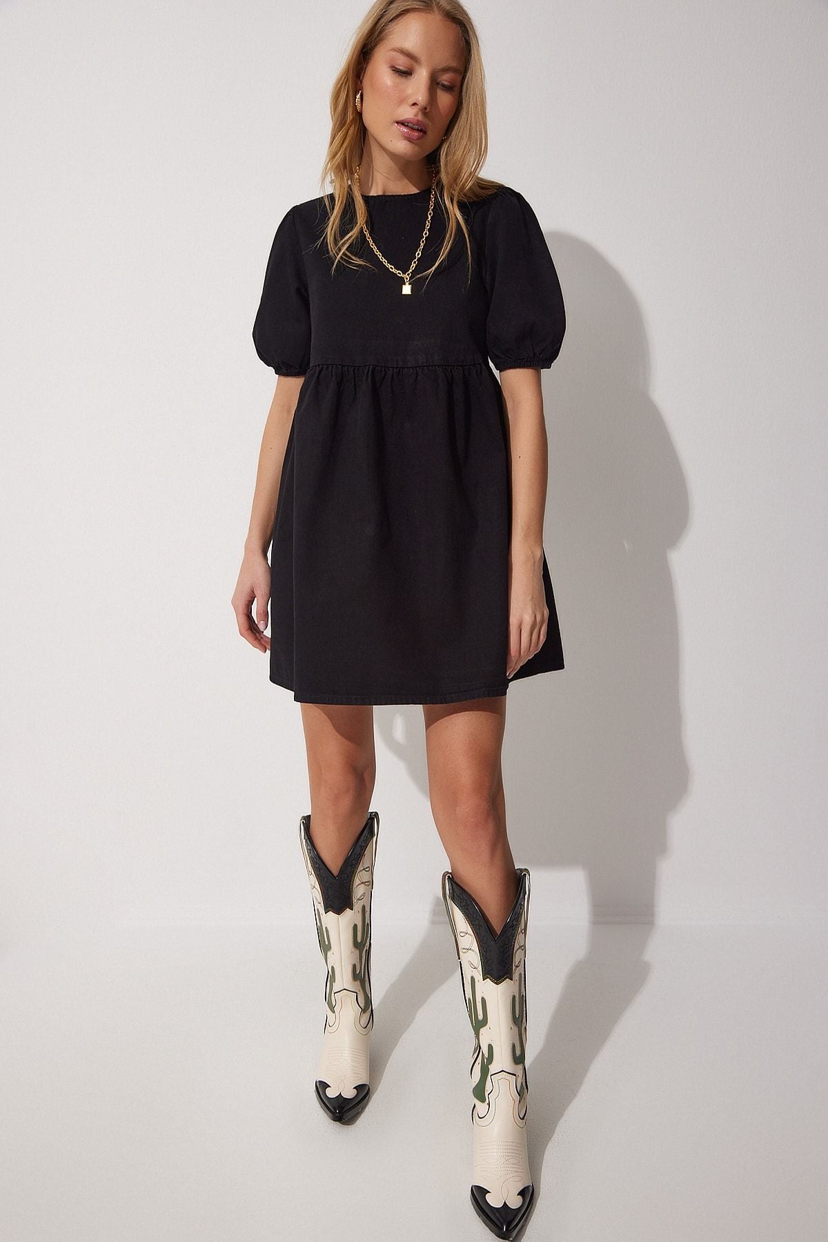 WOMEN BLACK KLOŞ denim dress rh00015