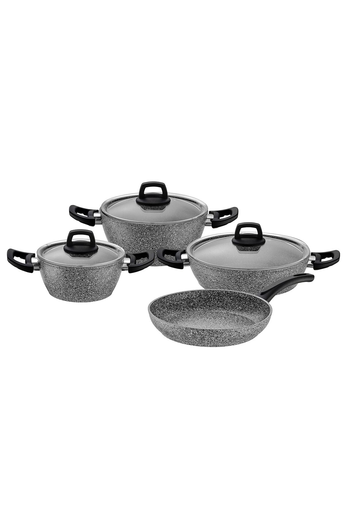 Lucca 7 Piece Cookware Set Gray Blue