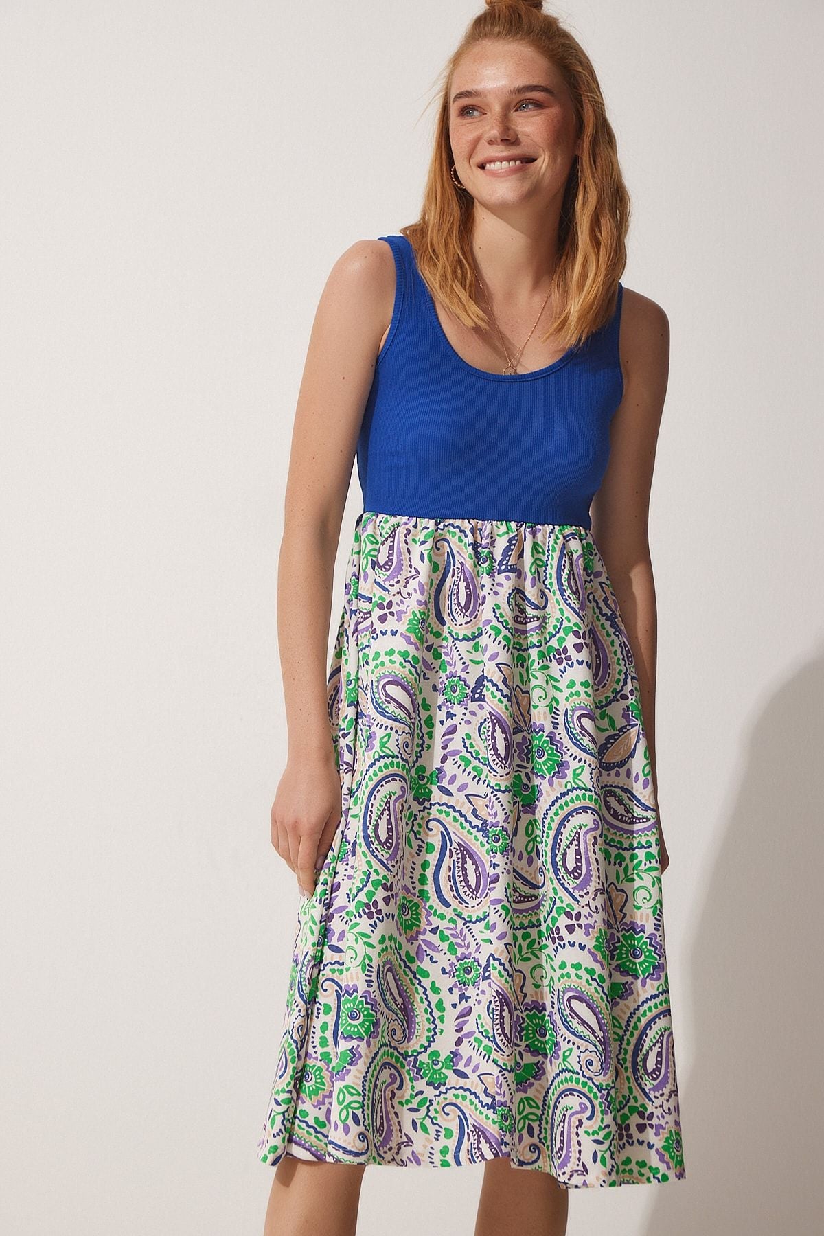 Woman Navy blue athlete summer weaving dress HF00433