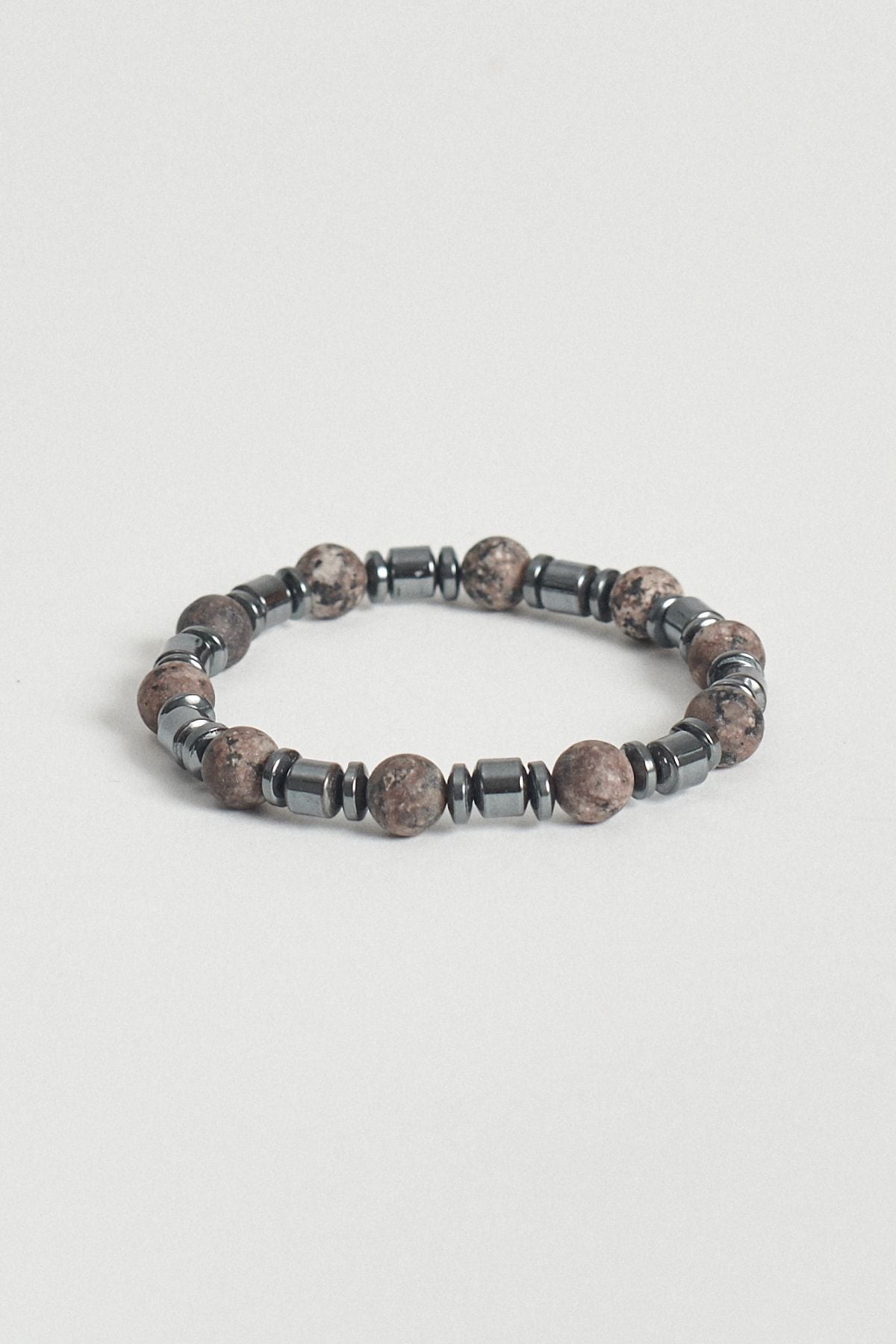 Men's Gray Natural Stone Bracelet