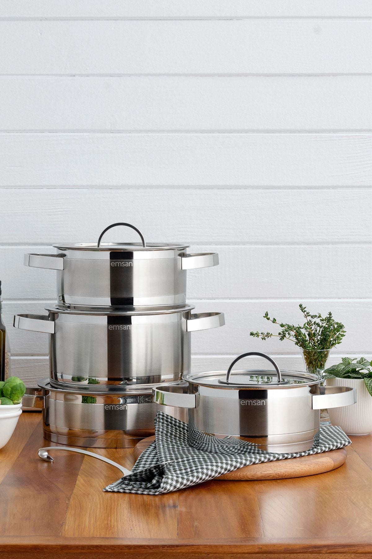 CARYA induction -based 8 pieces stainless steel pot set