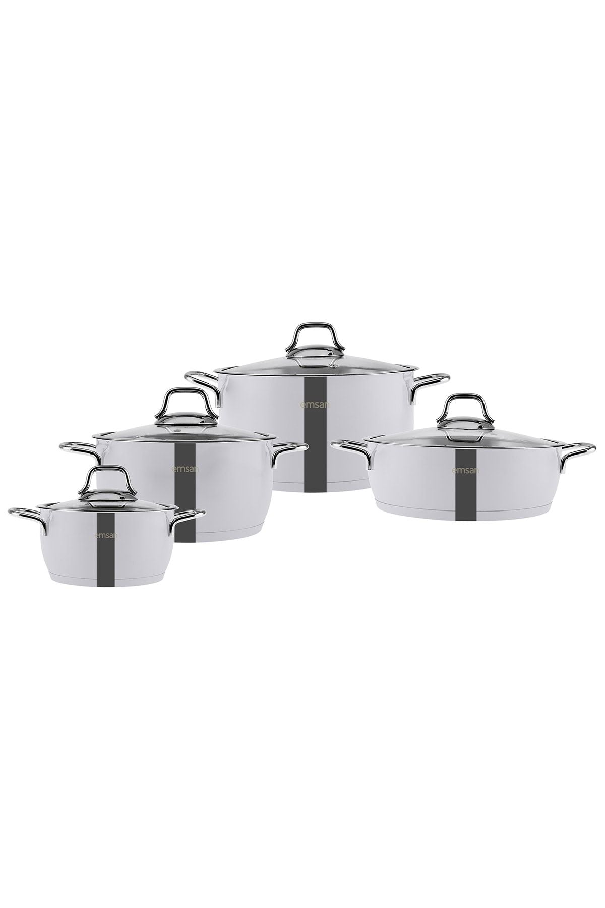 Valeria 8 Piece Steel Cookware Set