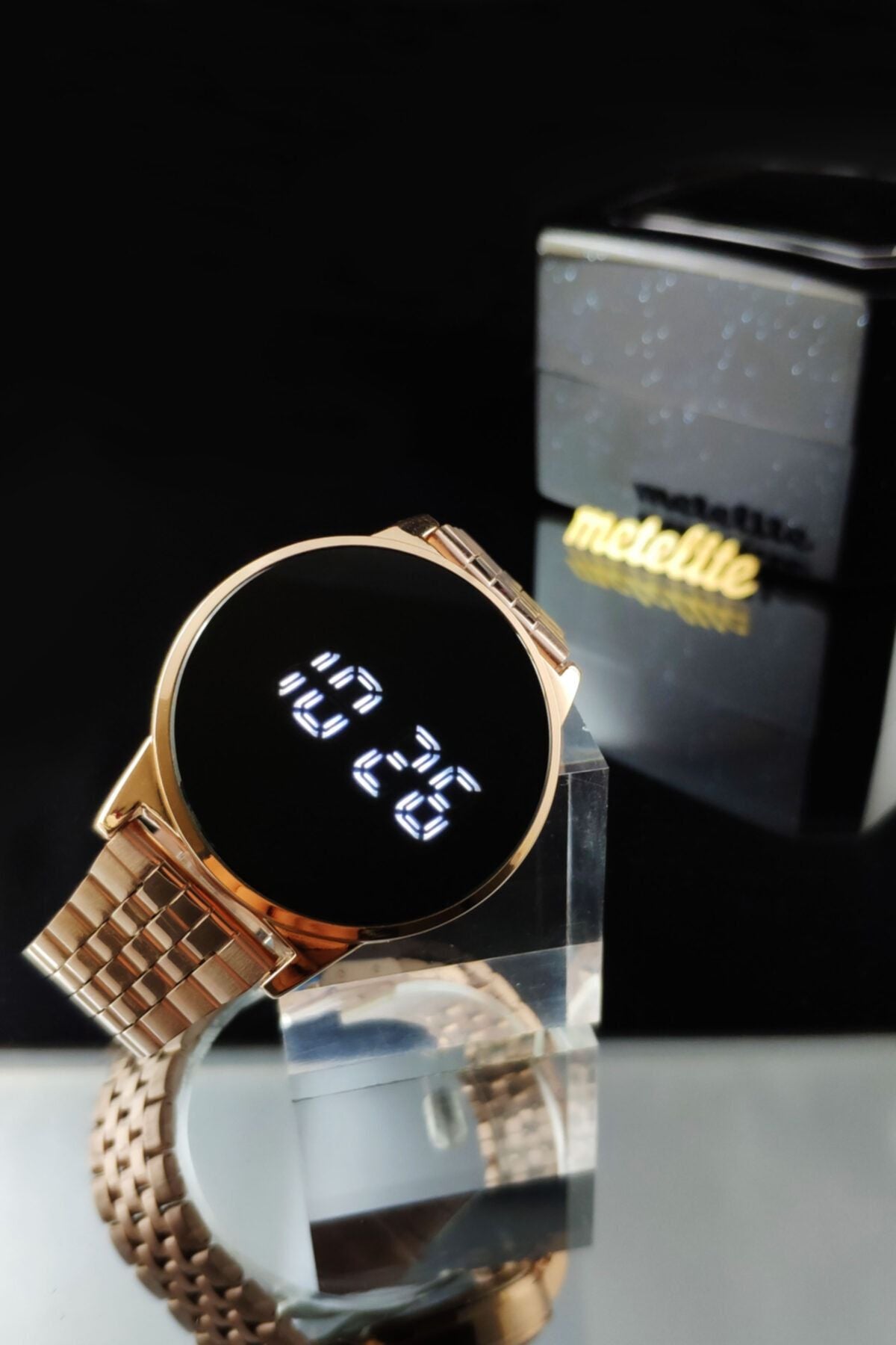 Unisex Copper Touch LED Digital Metal Cord Wristwatch - in its own private box