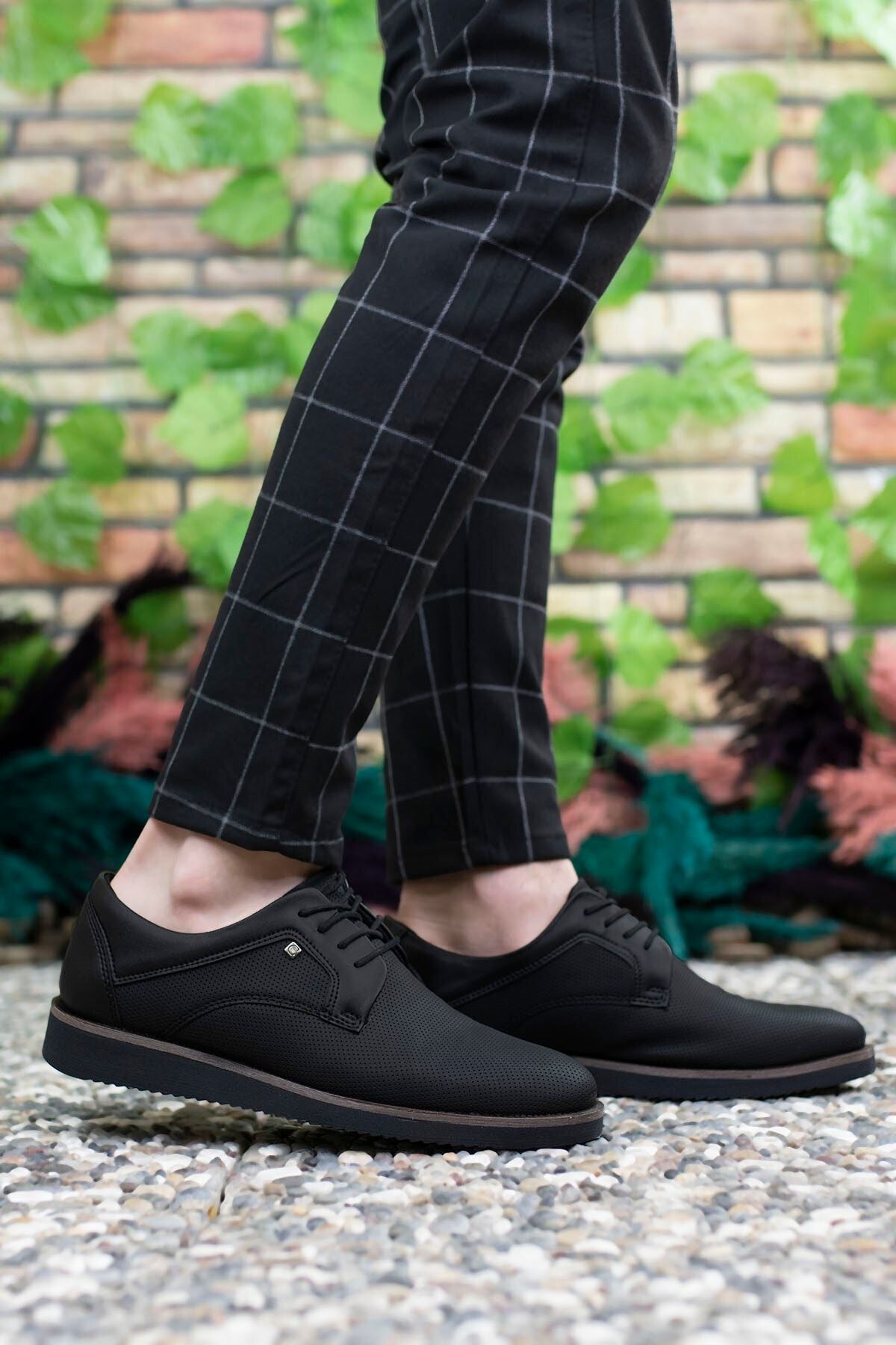 Men's Black Printed Casual Shoes 0012192