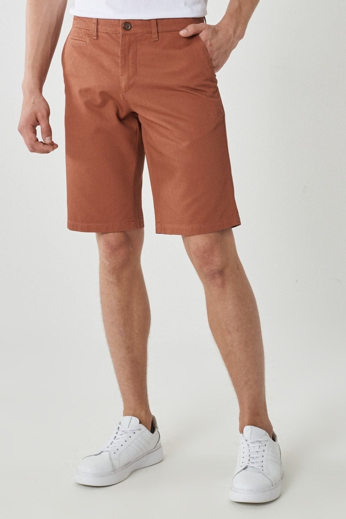 Men's Tile Slim Fit Narrow Cut Amelery 100 %Cotton Casual Chino Shorts