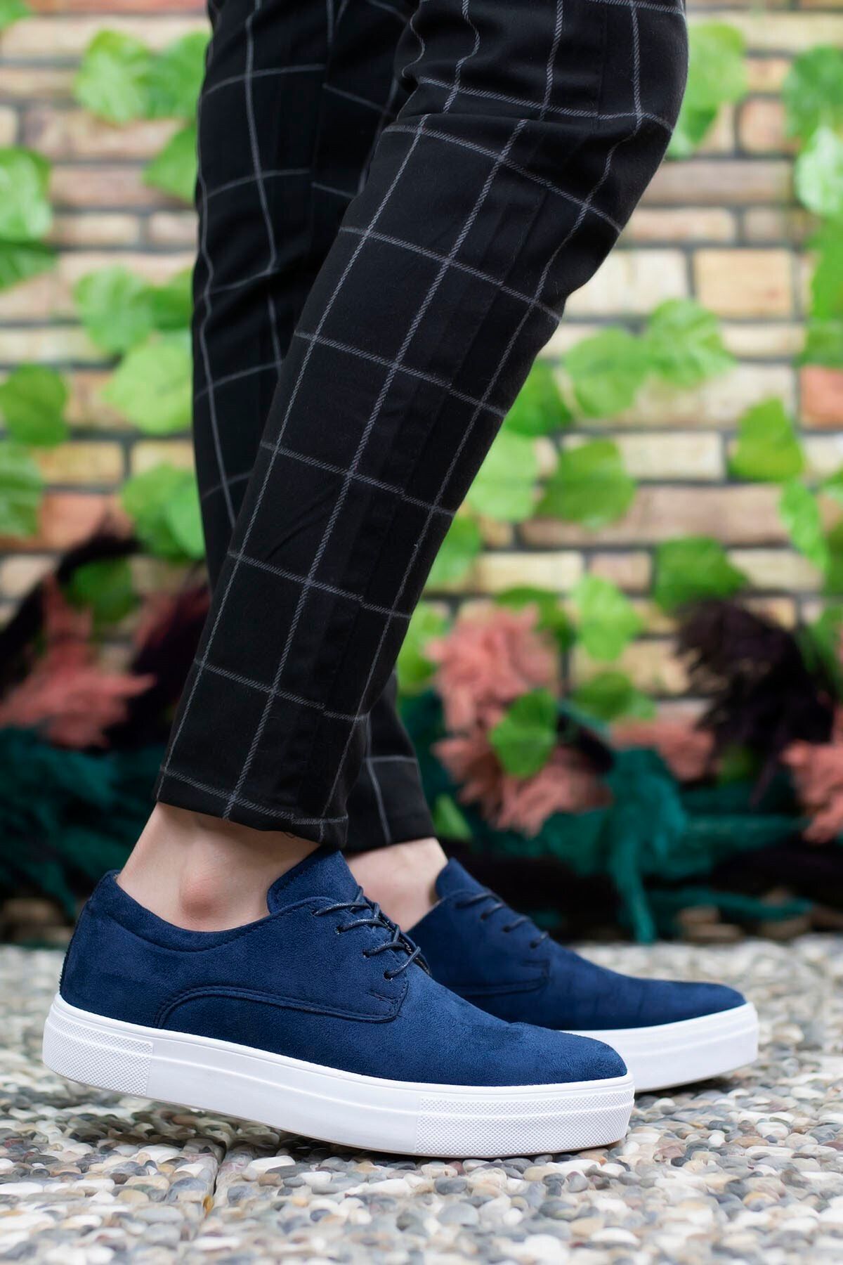 Men's Navy Blue Suede Sneaker 0012365