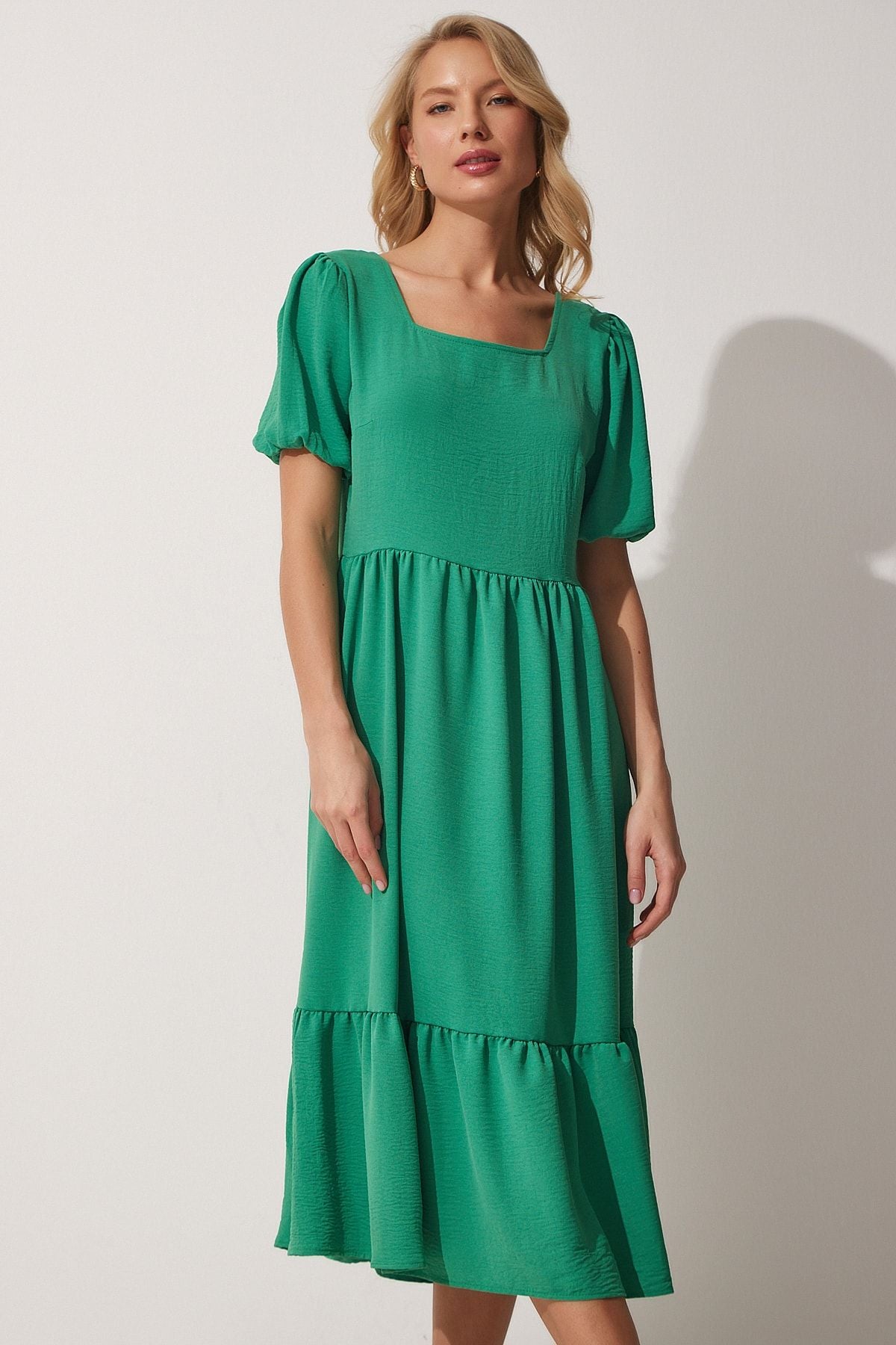 WOMEN'S VIEW GREEN GREEN BROOD SUMMER AYROBİN DRESS ZH00023