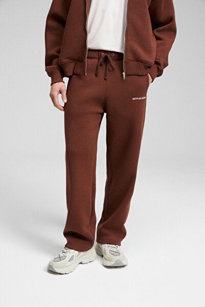 GALLO Cotton Regular Brown Bottom-Top Set with Fleece Inside, Hooded and Elastic Waist, Double Pockets