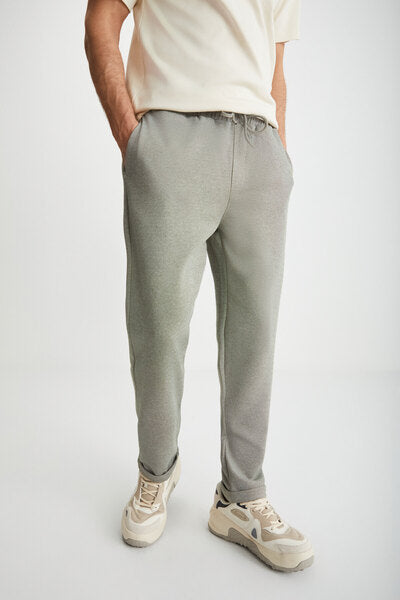 HUXLEY Men's Regular Tube Leg Normal Lace-Up Waist Organic Cotton Side Pocket Khaki Trousers