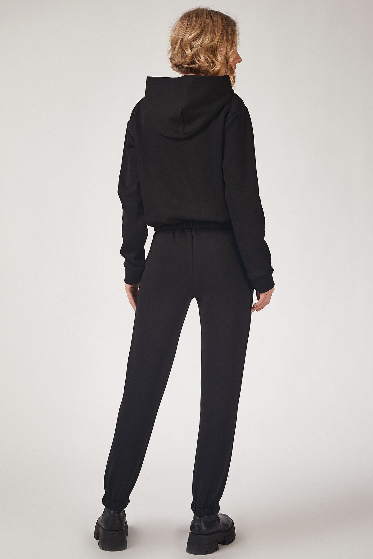 Female Black NASA printed fleece tracksuit team LD00022