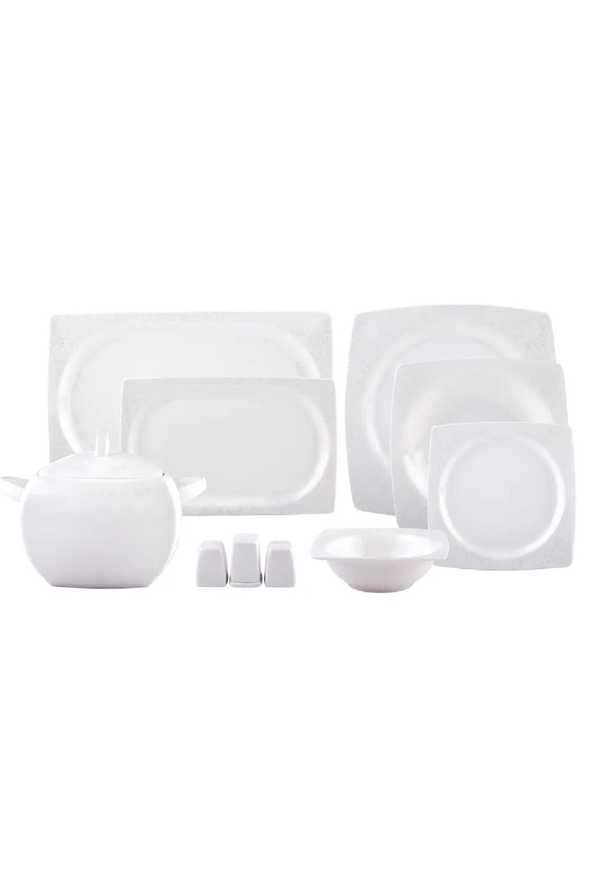 Fine Bone Meyra 61 Piece 12 Person Square Dinner Set