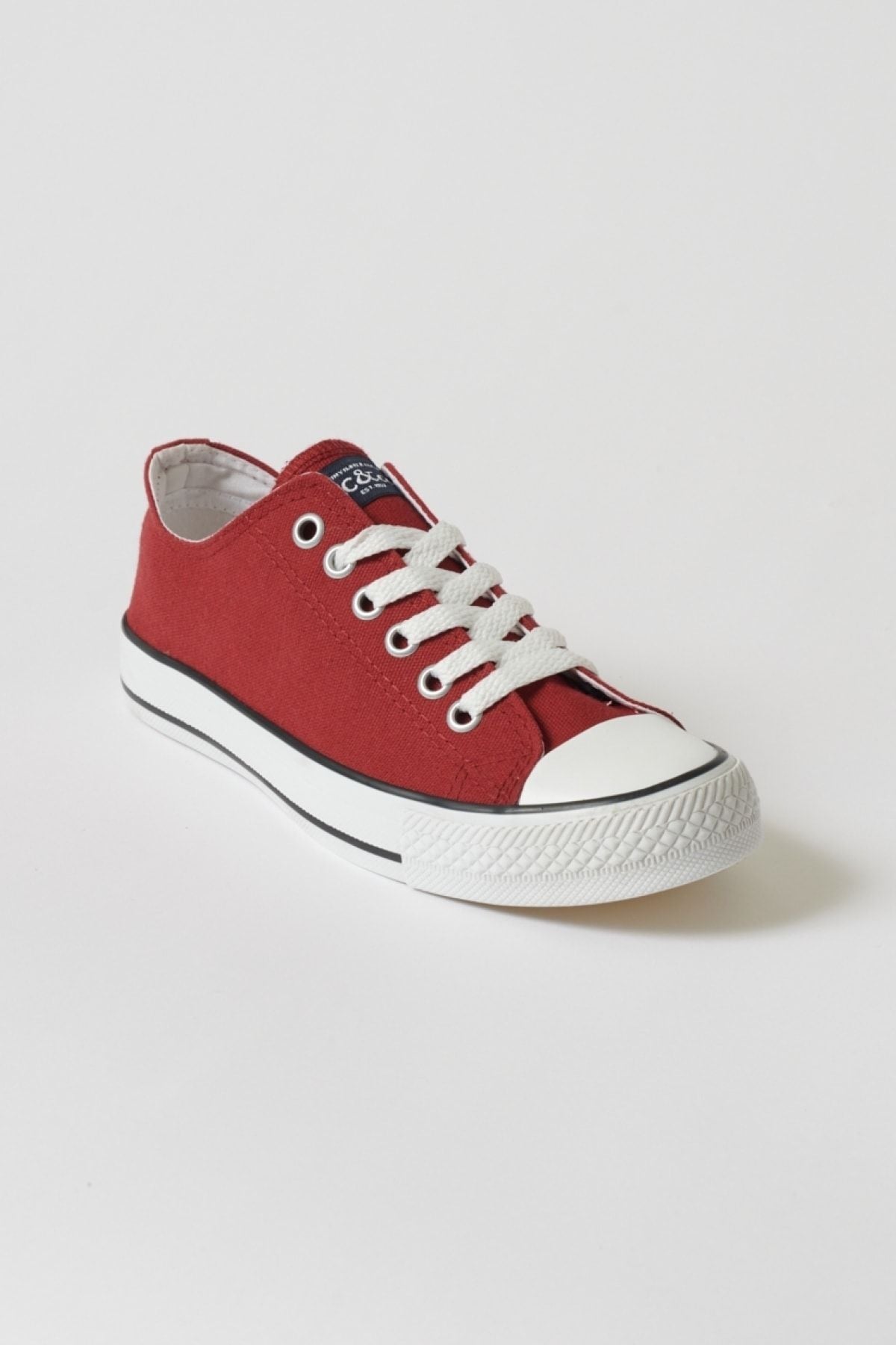 Men's burgundy daily comfortable canvas sneakers