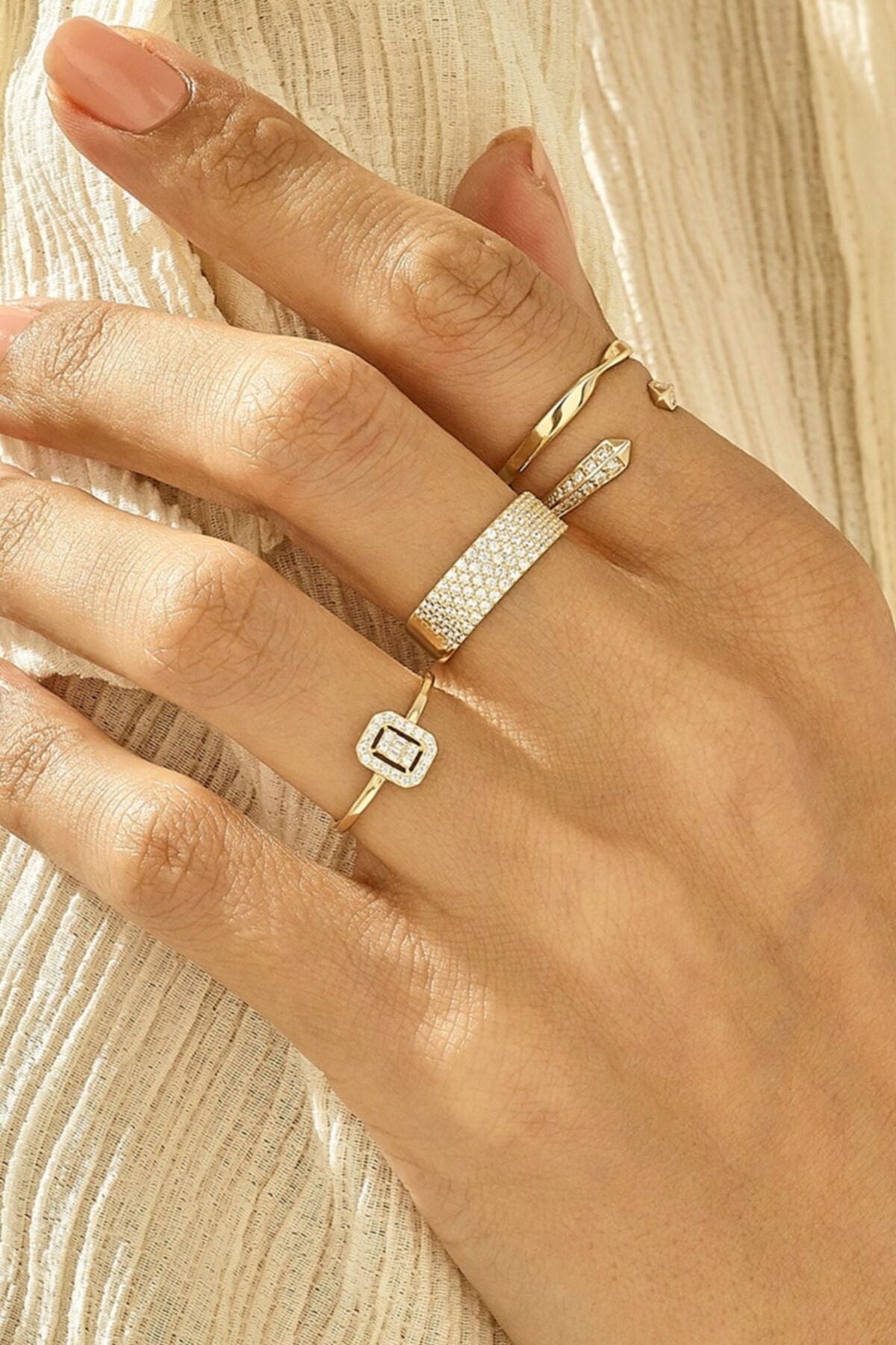 Adjustable 14 K Rose Gold Coating Woman Ring