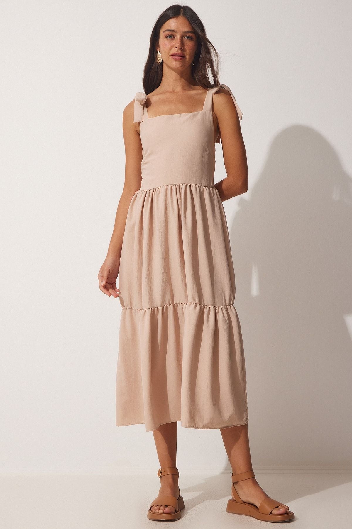Women's Cream Hanger Summer Poplin Dress ZH00030