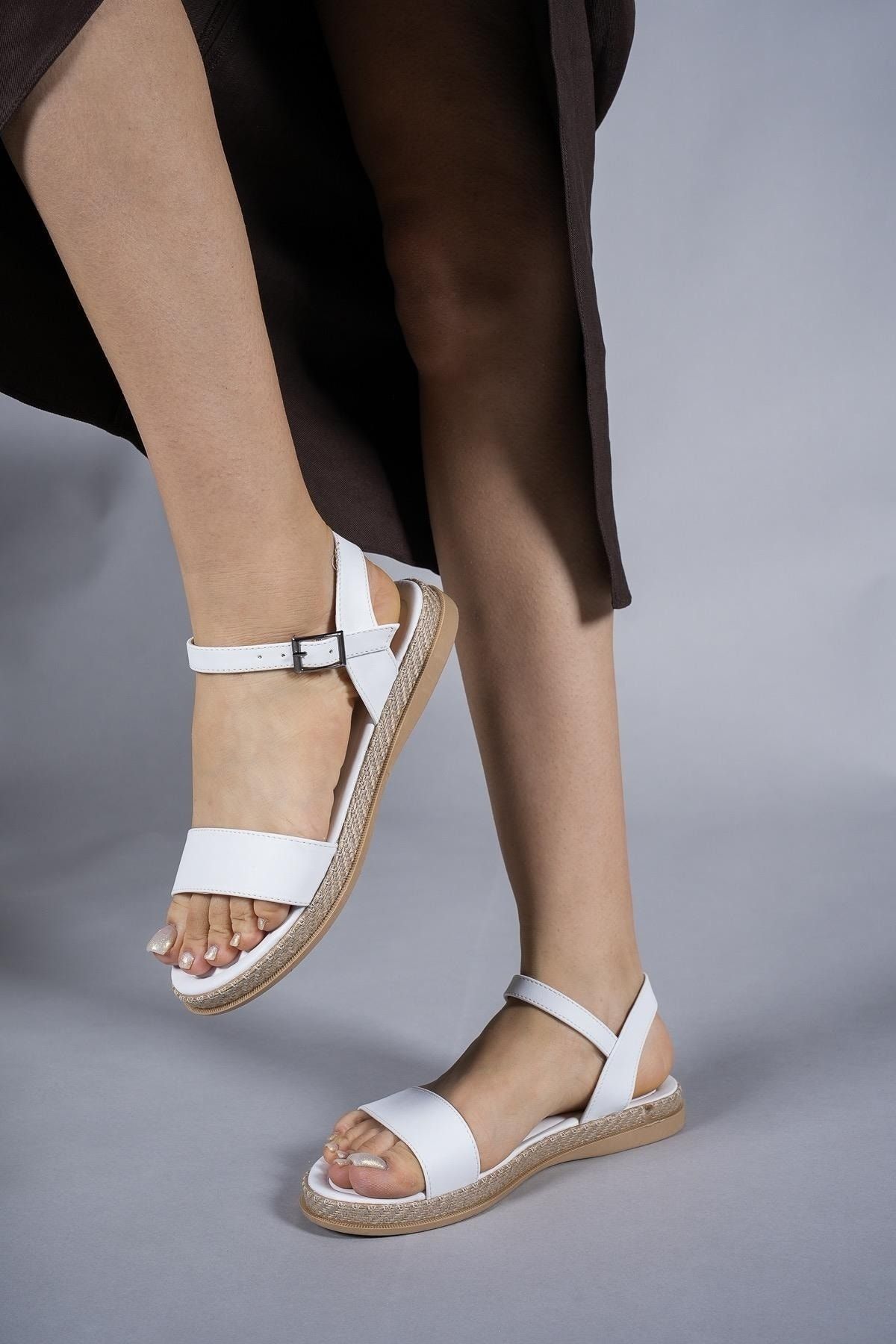 Women's Sandals 0012058 White Skin