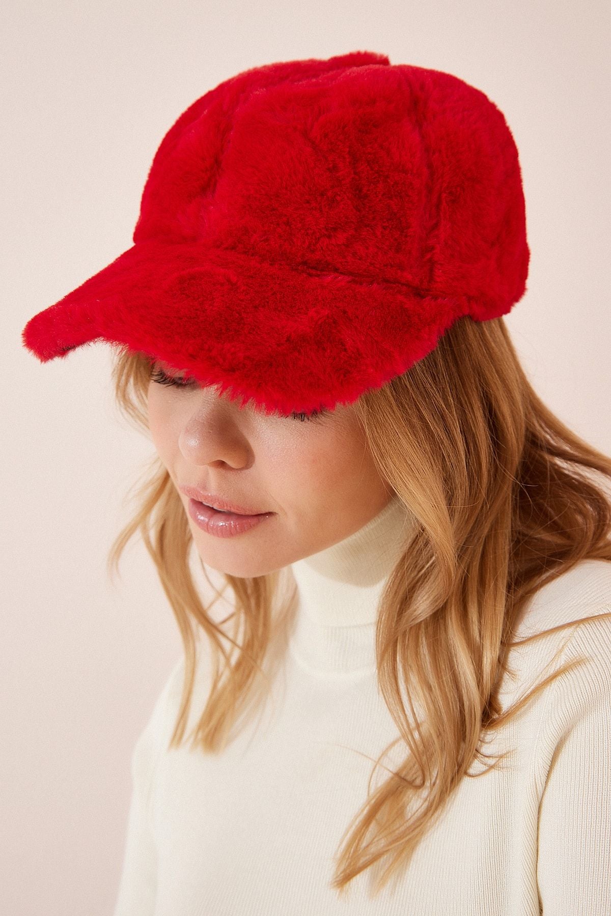 Woman Red Plush cap hat Hat PD00068