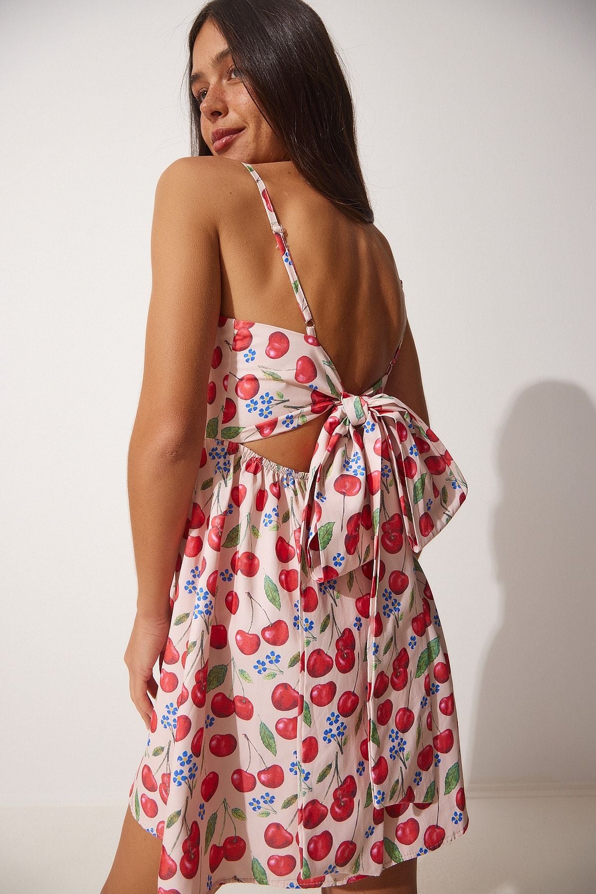 Woman Red Cream Bow Flowering Princess Dress FN03052