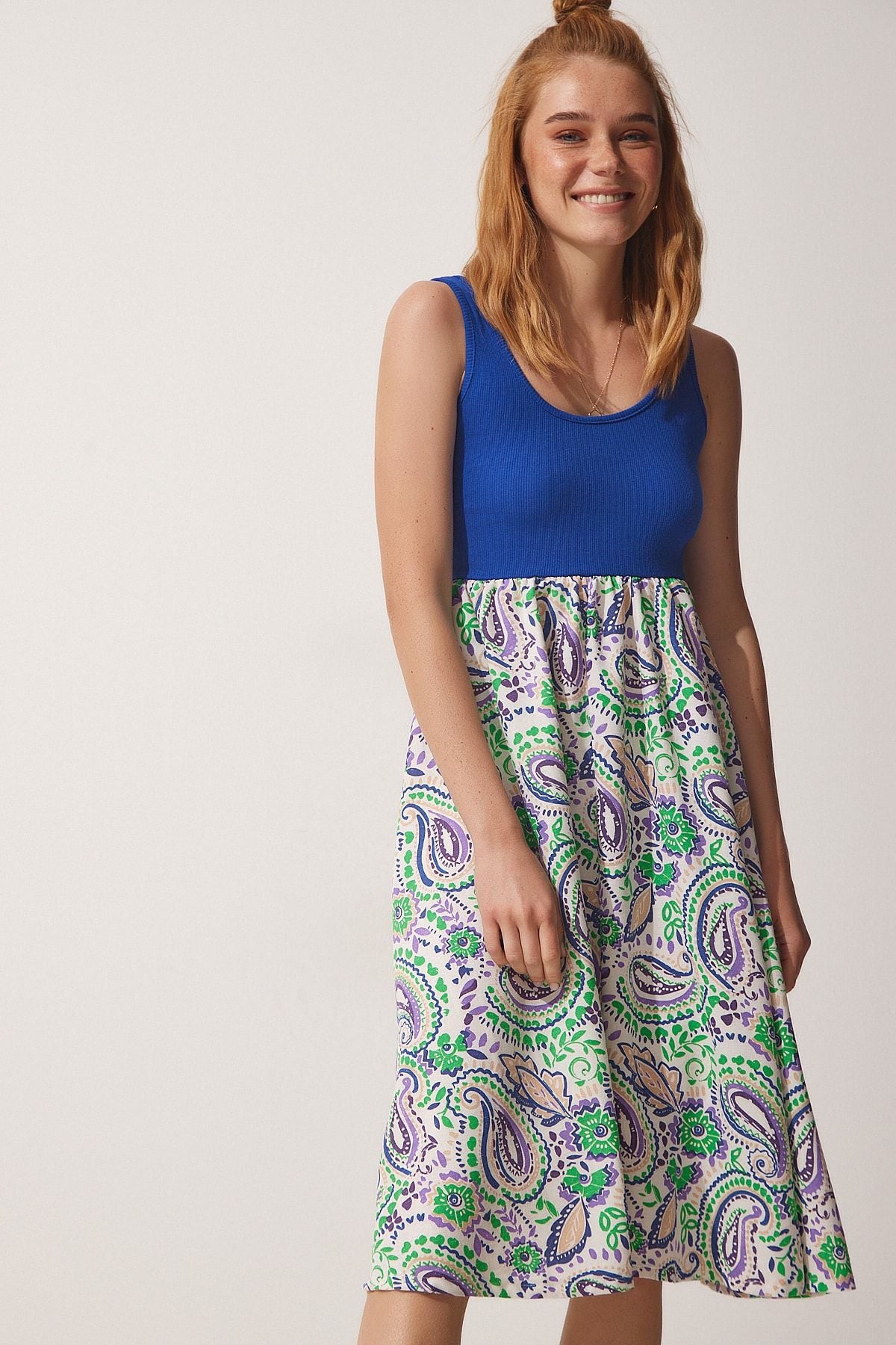 Woman Navy blue athlete summer weaving dress HF00433