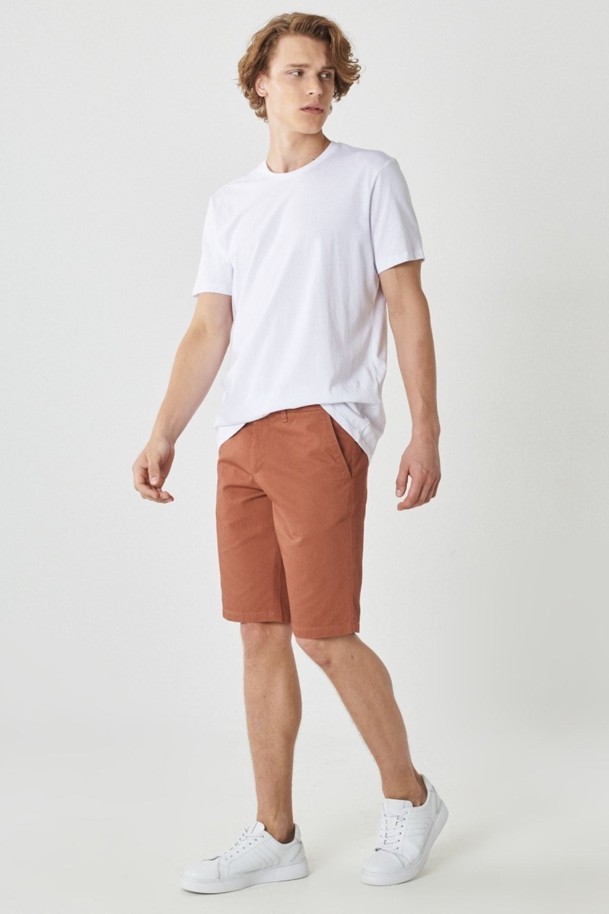 Men's Tile Slim Fit Narrow Cut Amelery 100 %Cotton Casual Chino Shorts