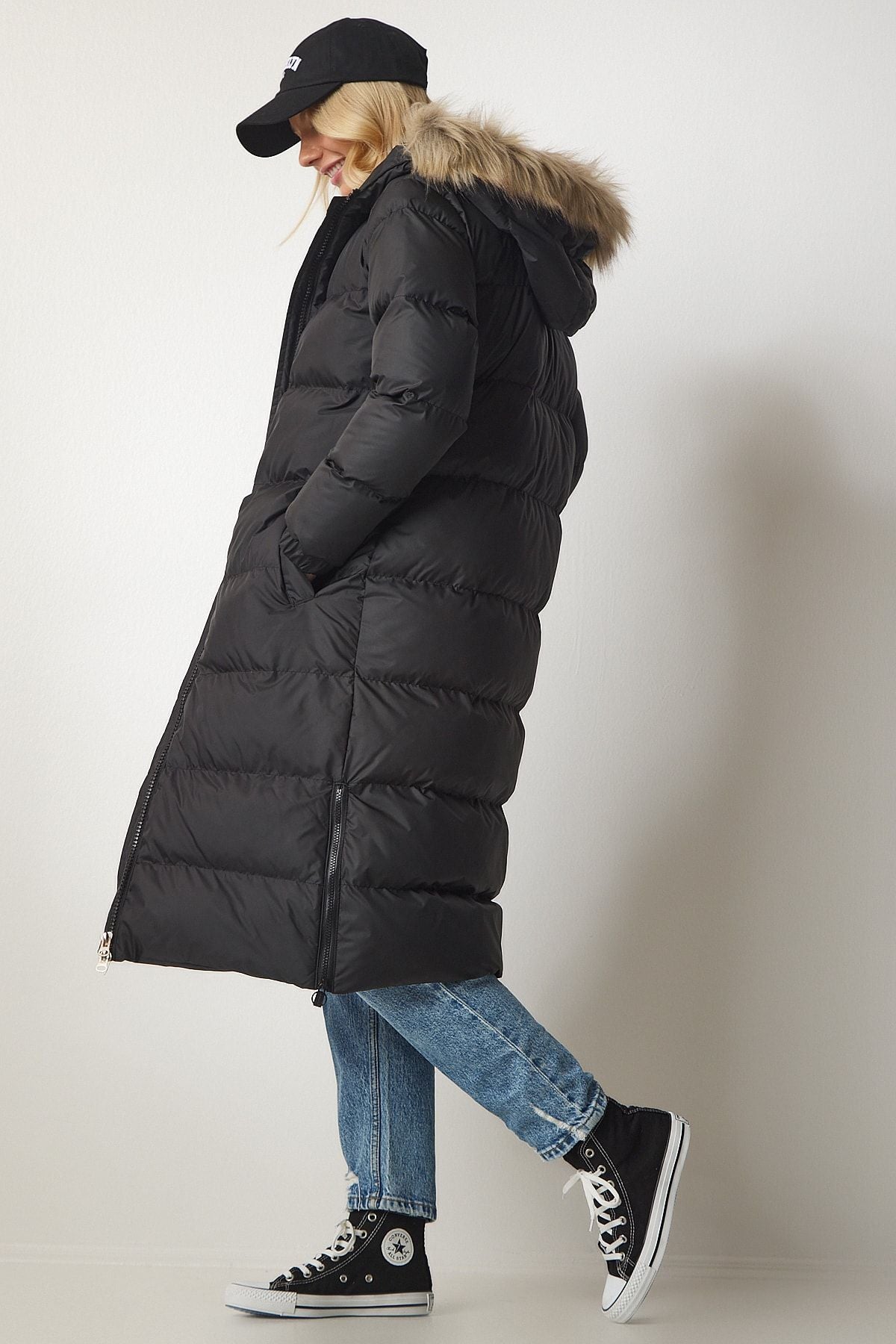 WOMEN BLACK HAPPENED LONG SWEP CARE VP00001