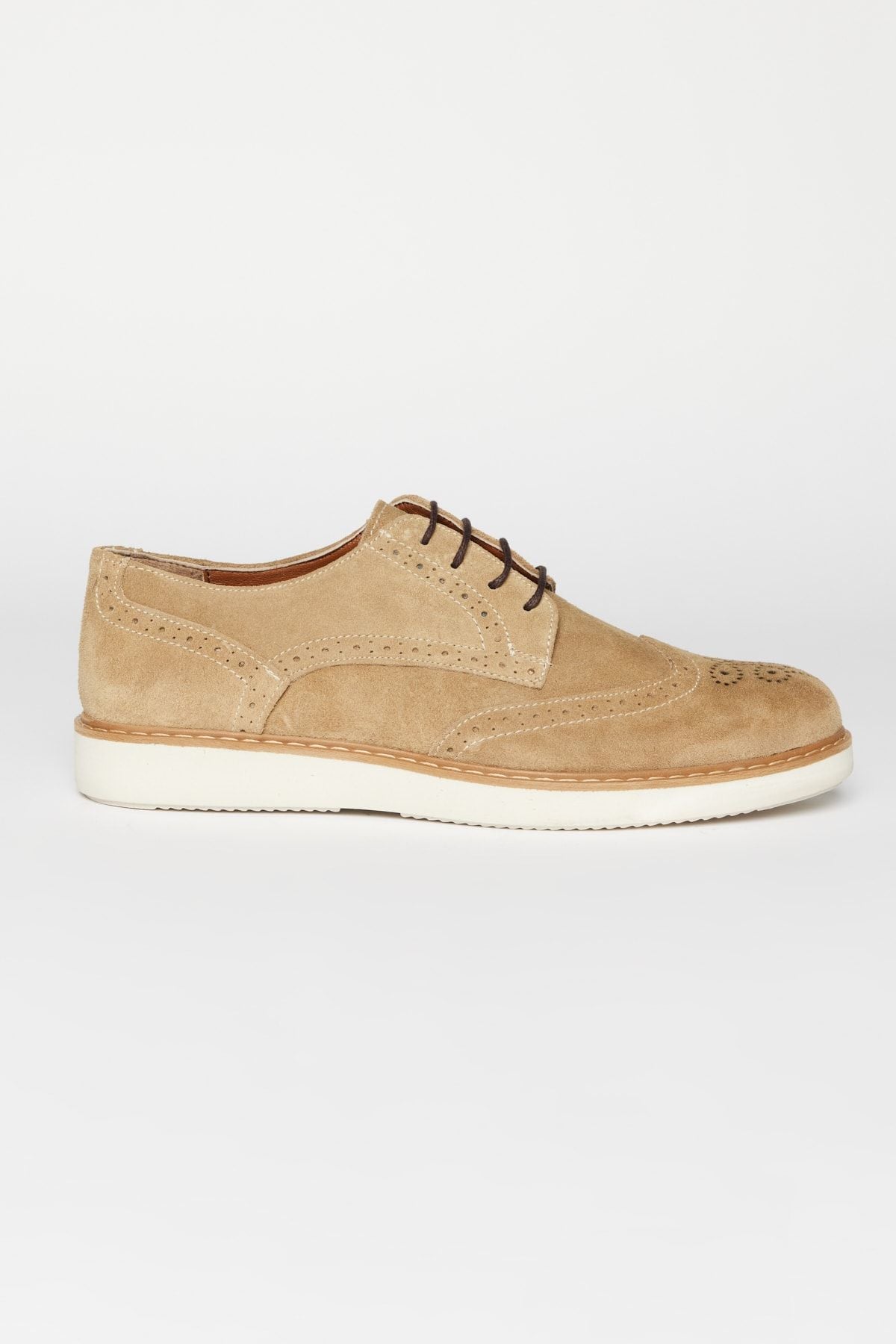 Men's Beige 100 %Leather Casual Shoes