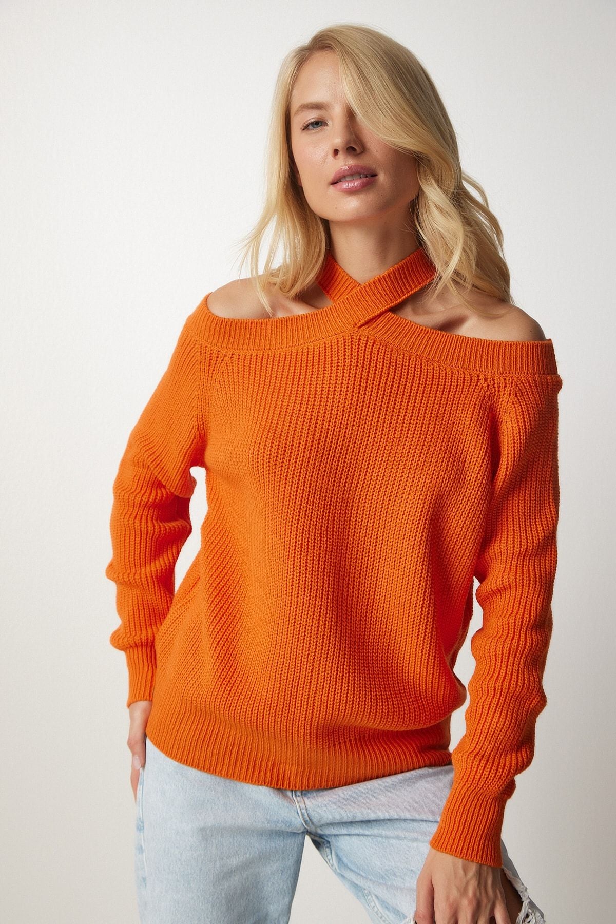 Women Oranj shoulders open knitwear sweater MX00118