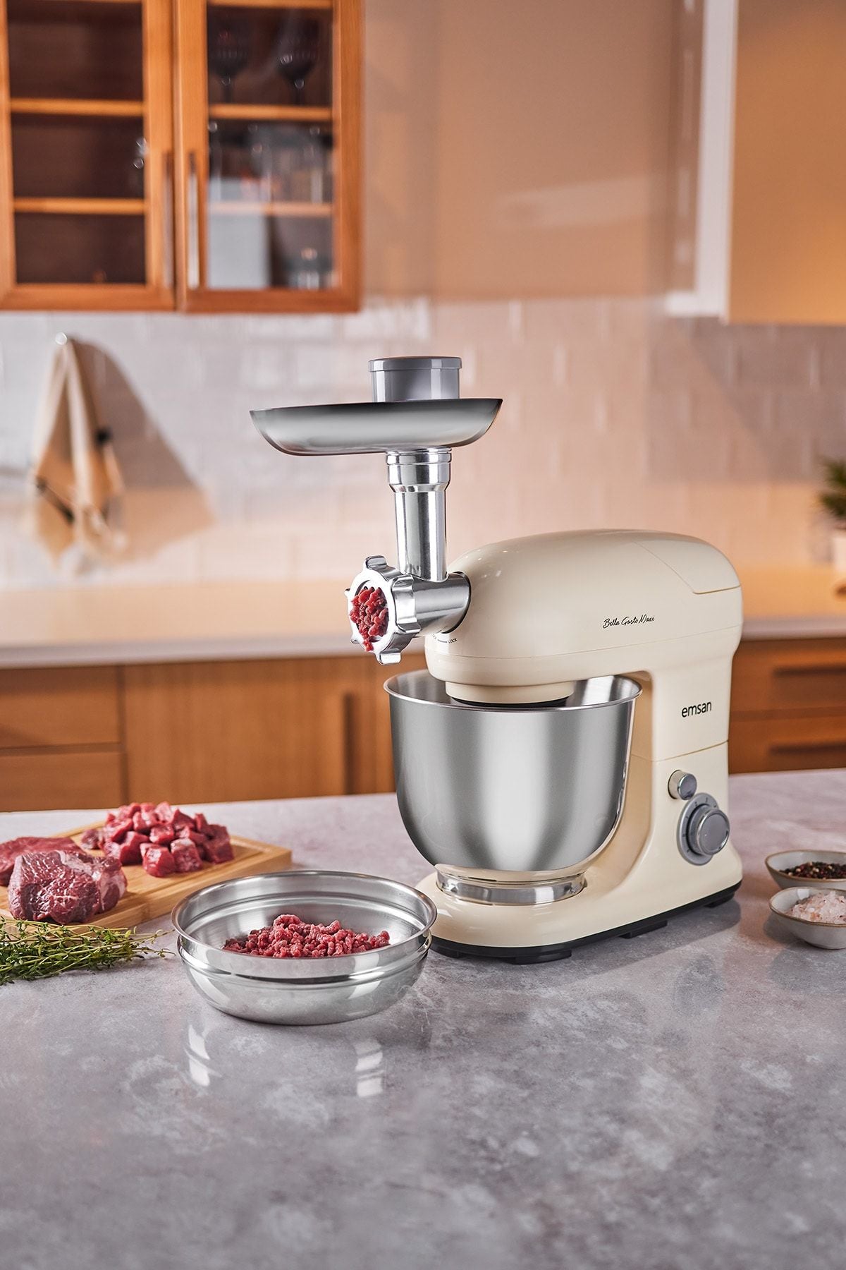 Bella Gusto Maxi Cream Stand Mixer Kitchen Chef 1300W 5 Lt