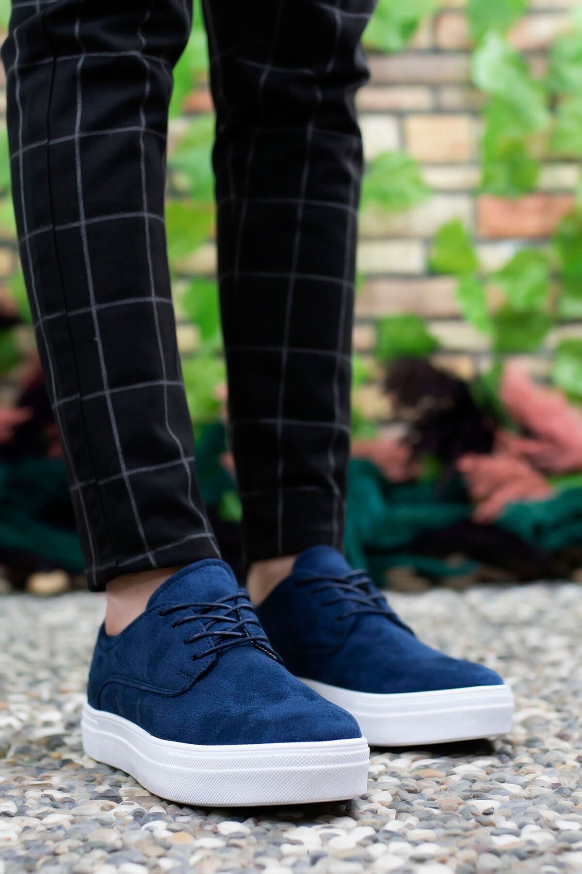 Men's Navy Blue Suede Sneaker 0012365