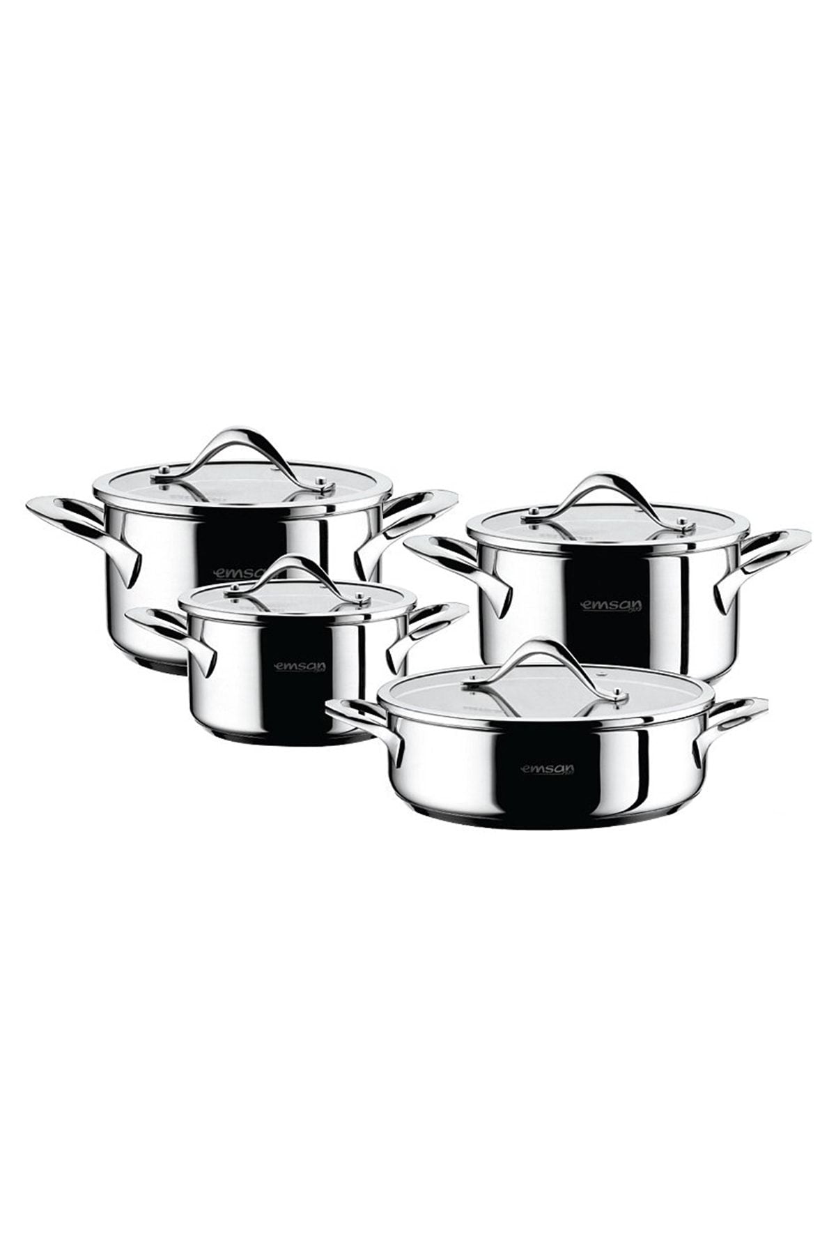 Yakamoz induction based 8 pieces stainless steel pot set