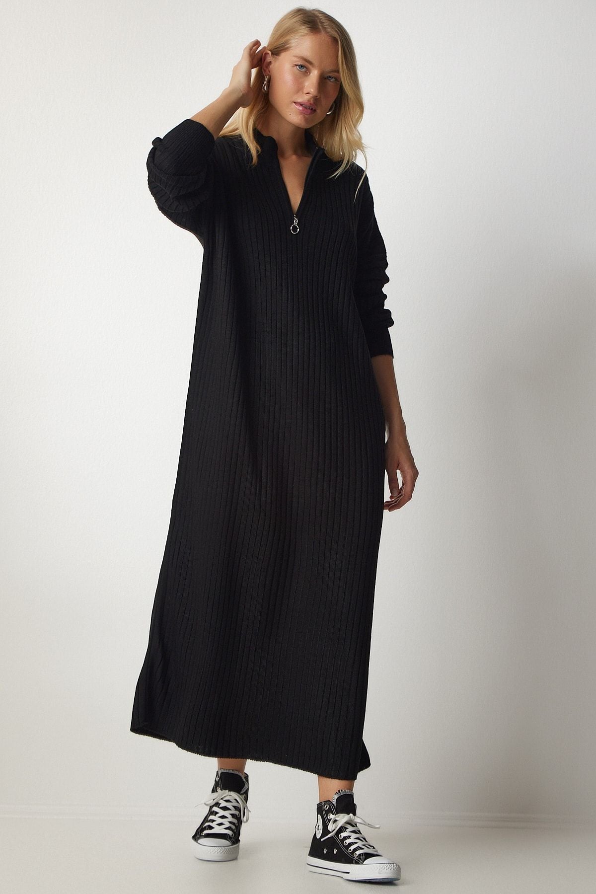 WOMEN BLACK RECIPE OVERSESSE knitwear dress DD01251