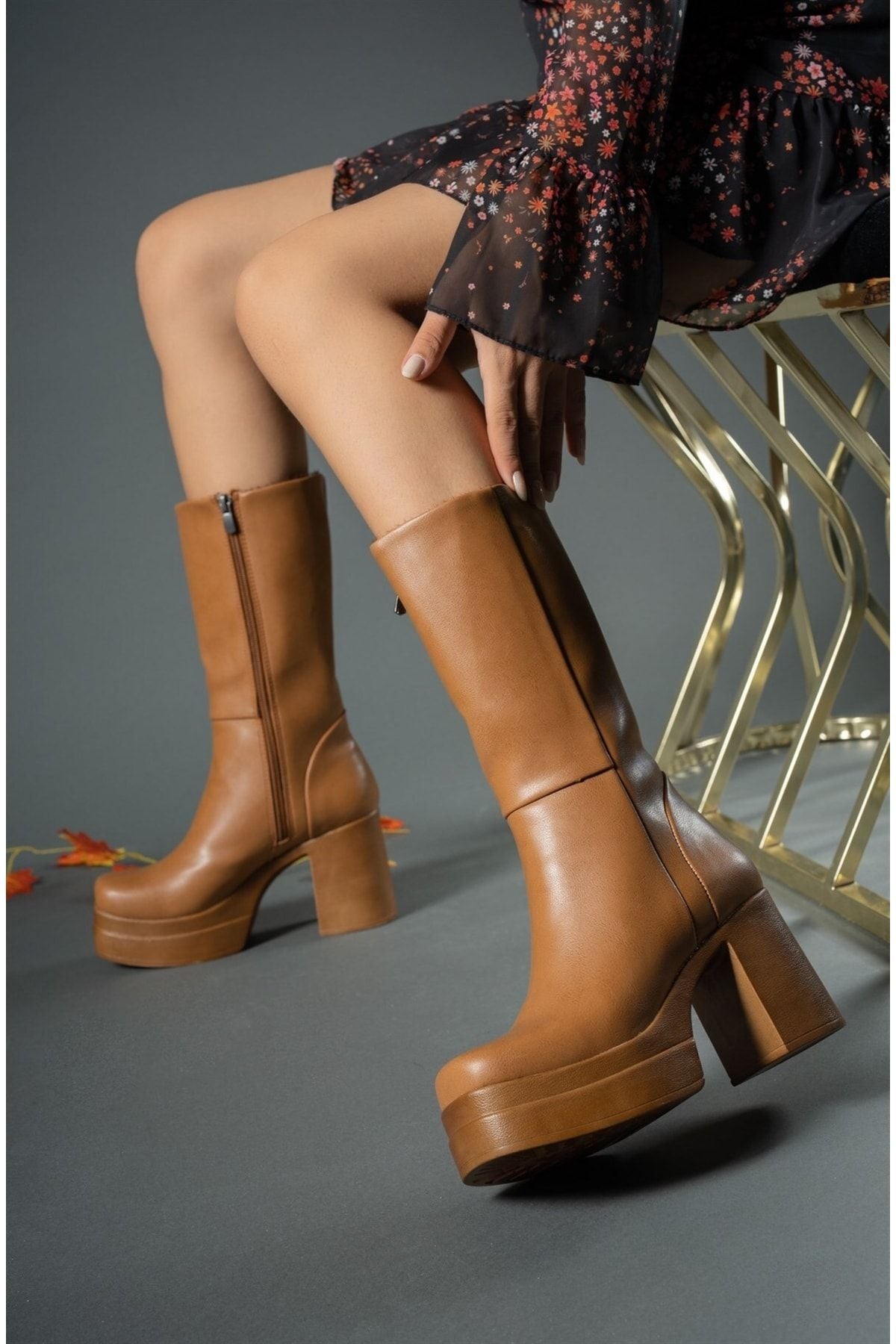 Taba Skin Woman High Heels Boots 0012690